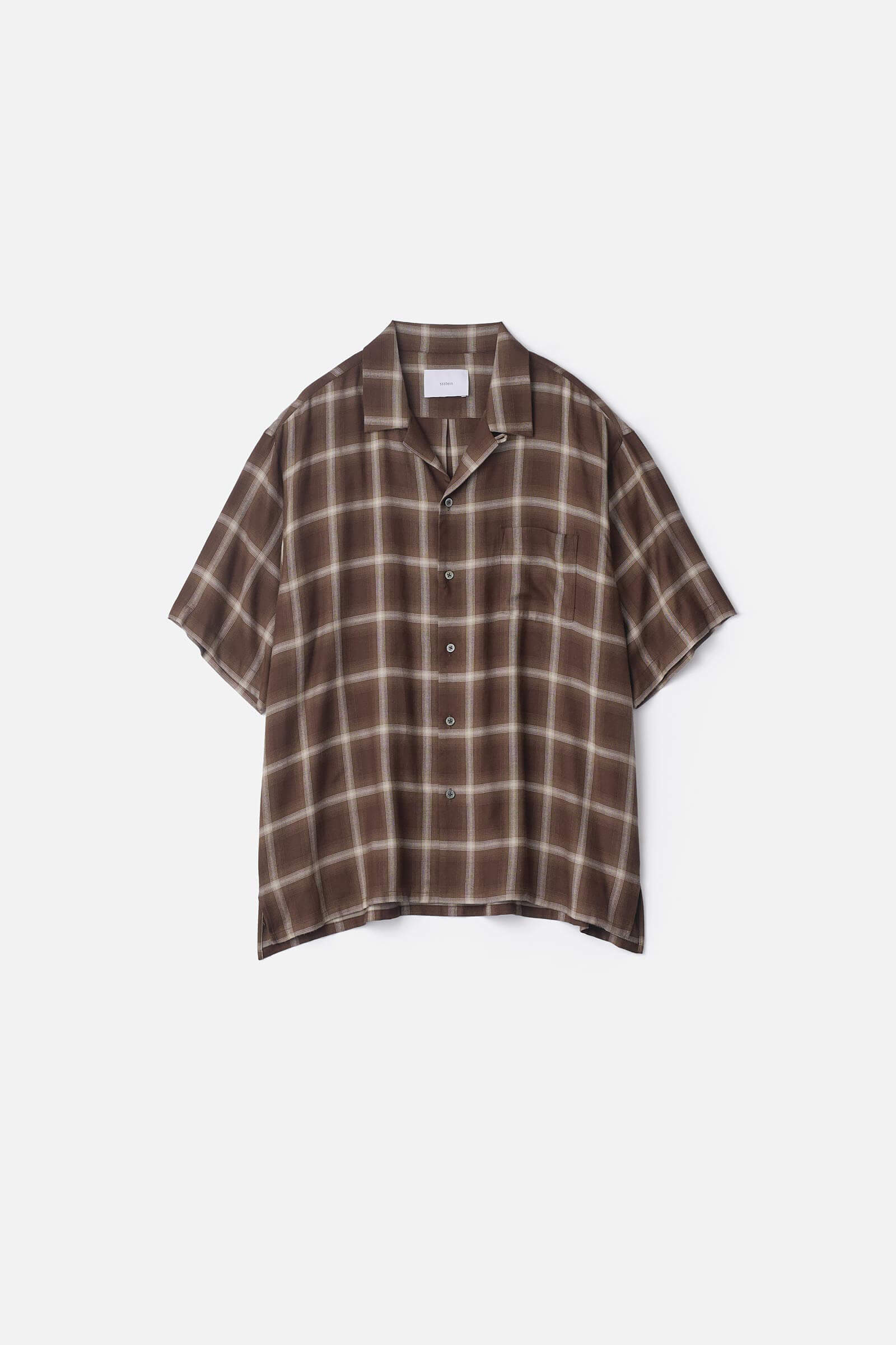 LY/VIS CHECK OVERSIZED OPEN COLLAR SS SHIRT – ssstein