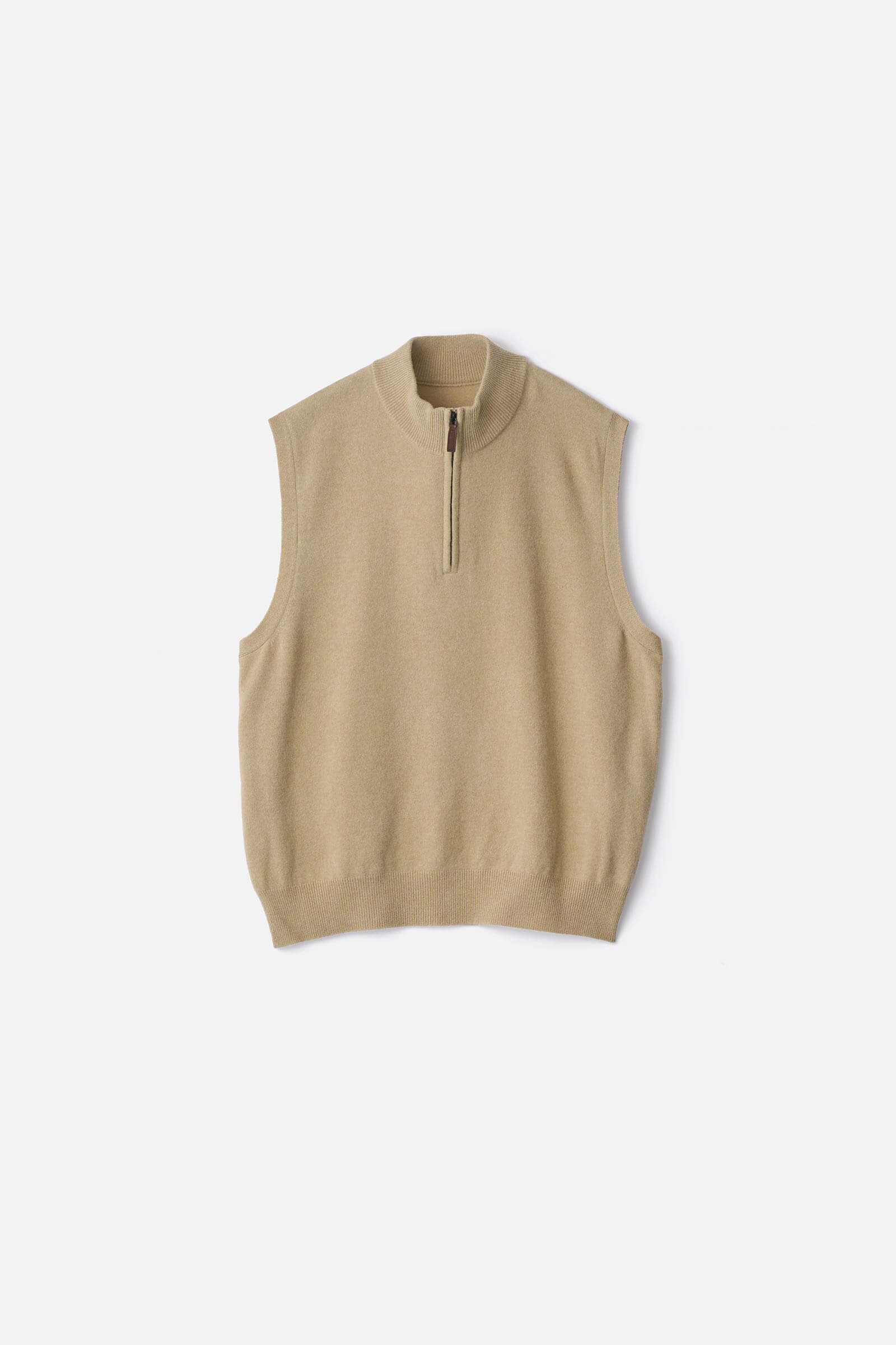 EXTRA FINE WOOL KNIT HALF ZIP VEST – ssstein
