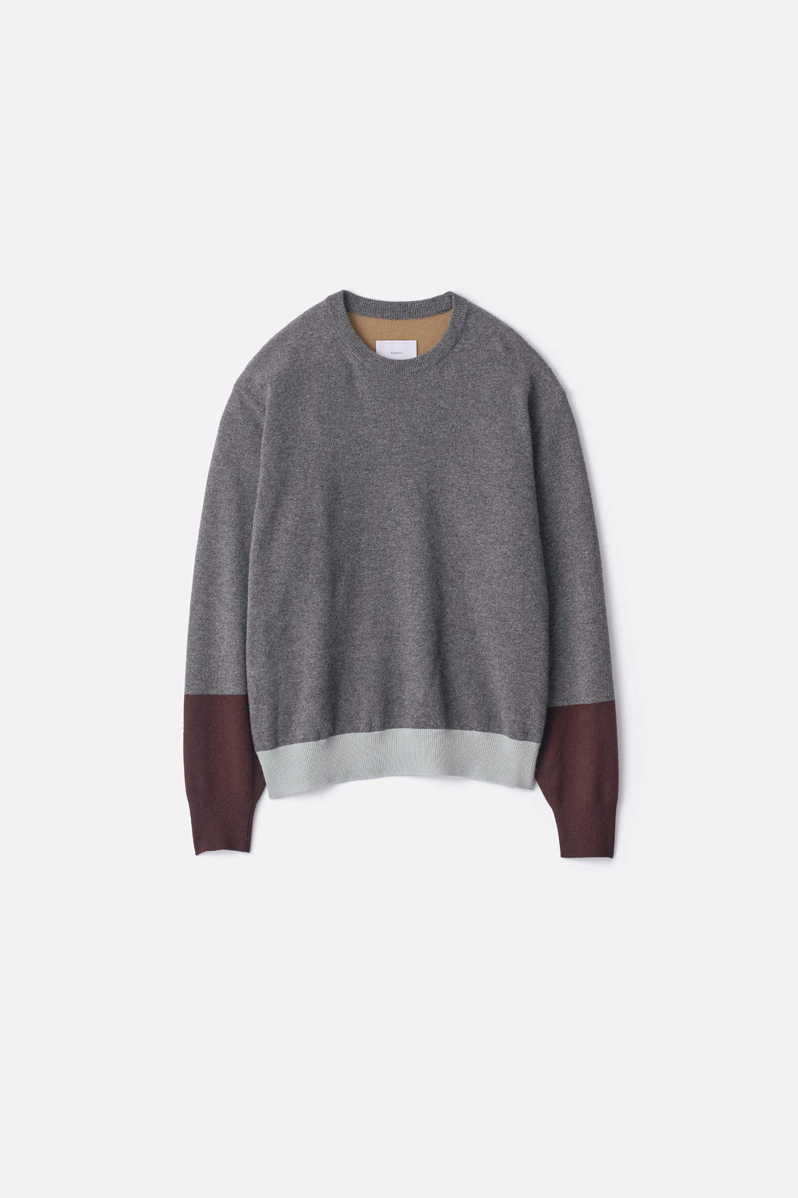 EXTRA FINE WOOL KNIT COLOR BLOCK LS – ssstein