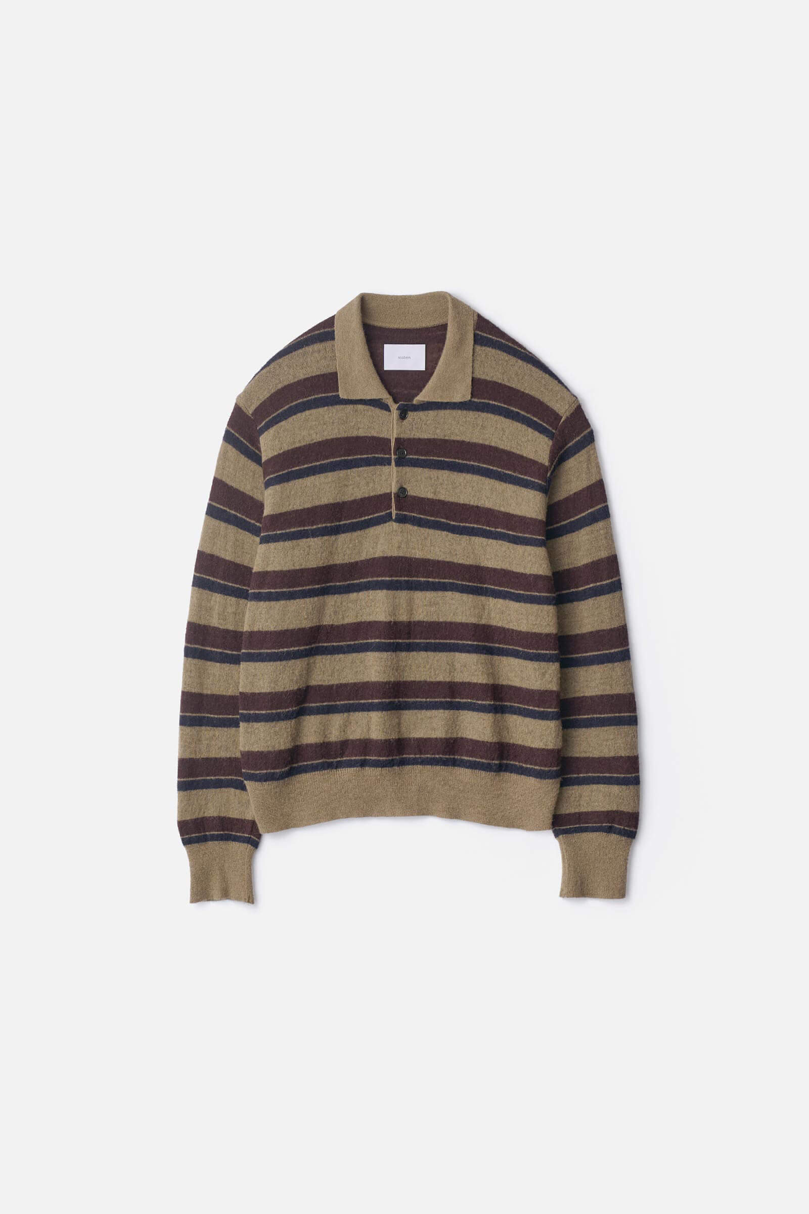 トップス stein SPANISH MERINO MULTI STATION KNIT W/AL/NY KNIT STRIPE POLO LS – ssstein
