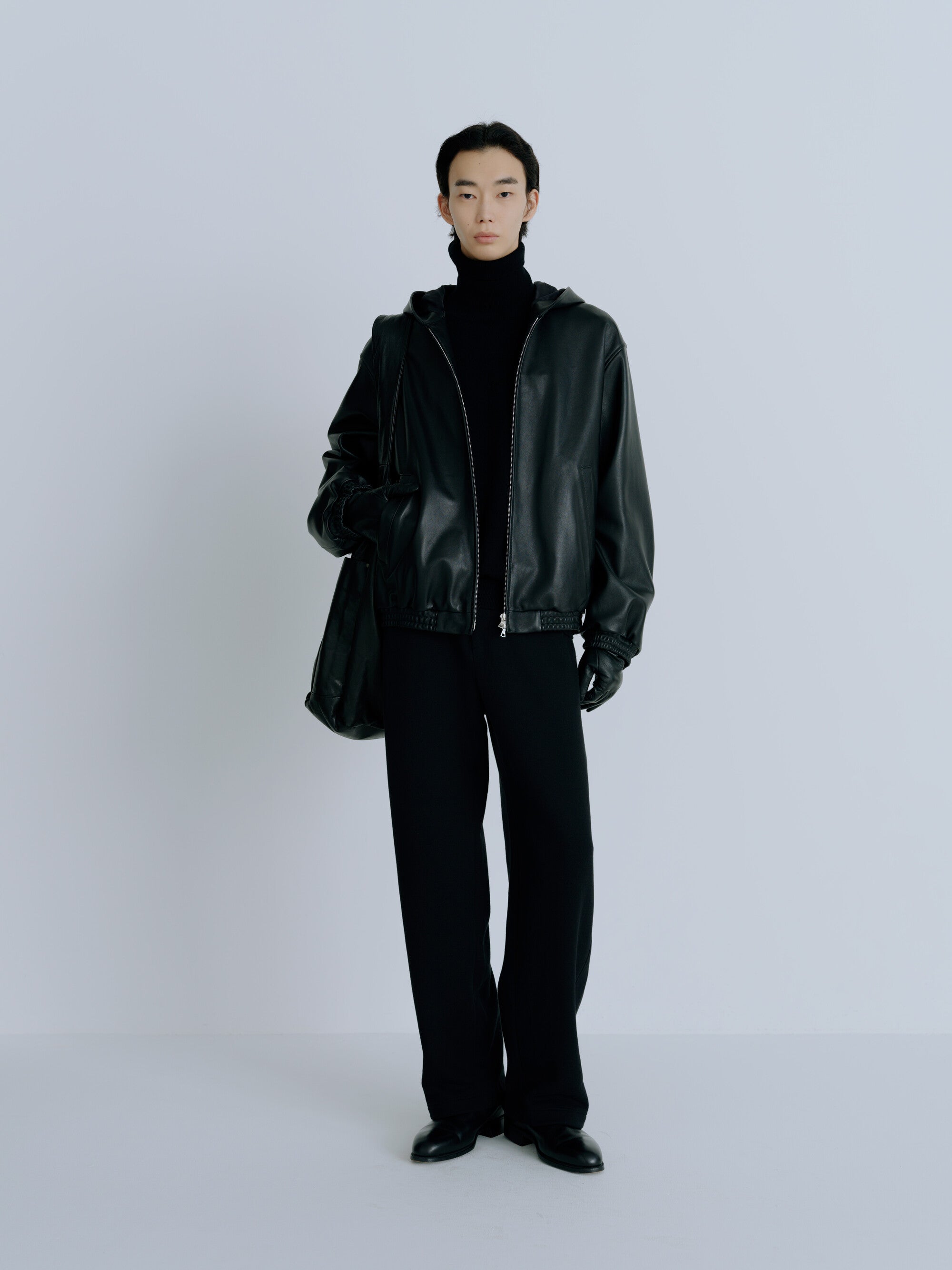 LAMB LEATER HOOD JACKET