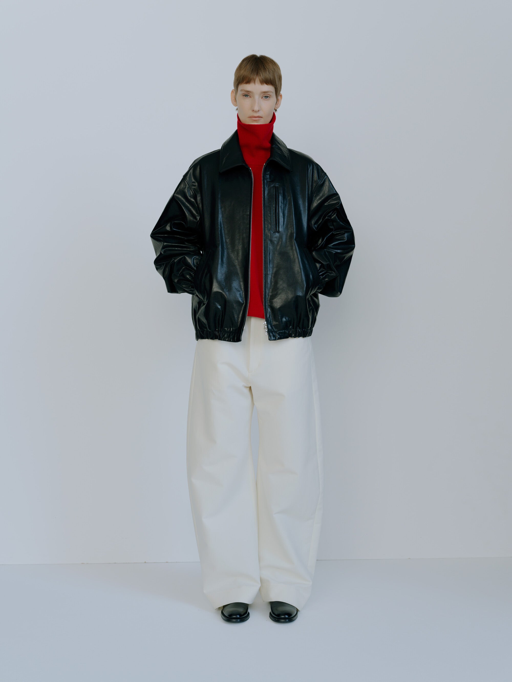 CALF ZIP SHORT JACKET