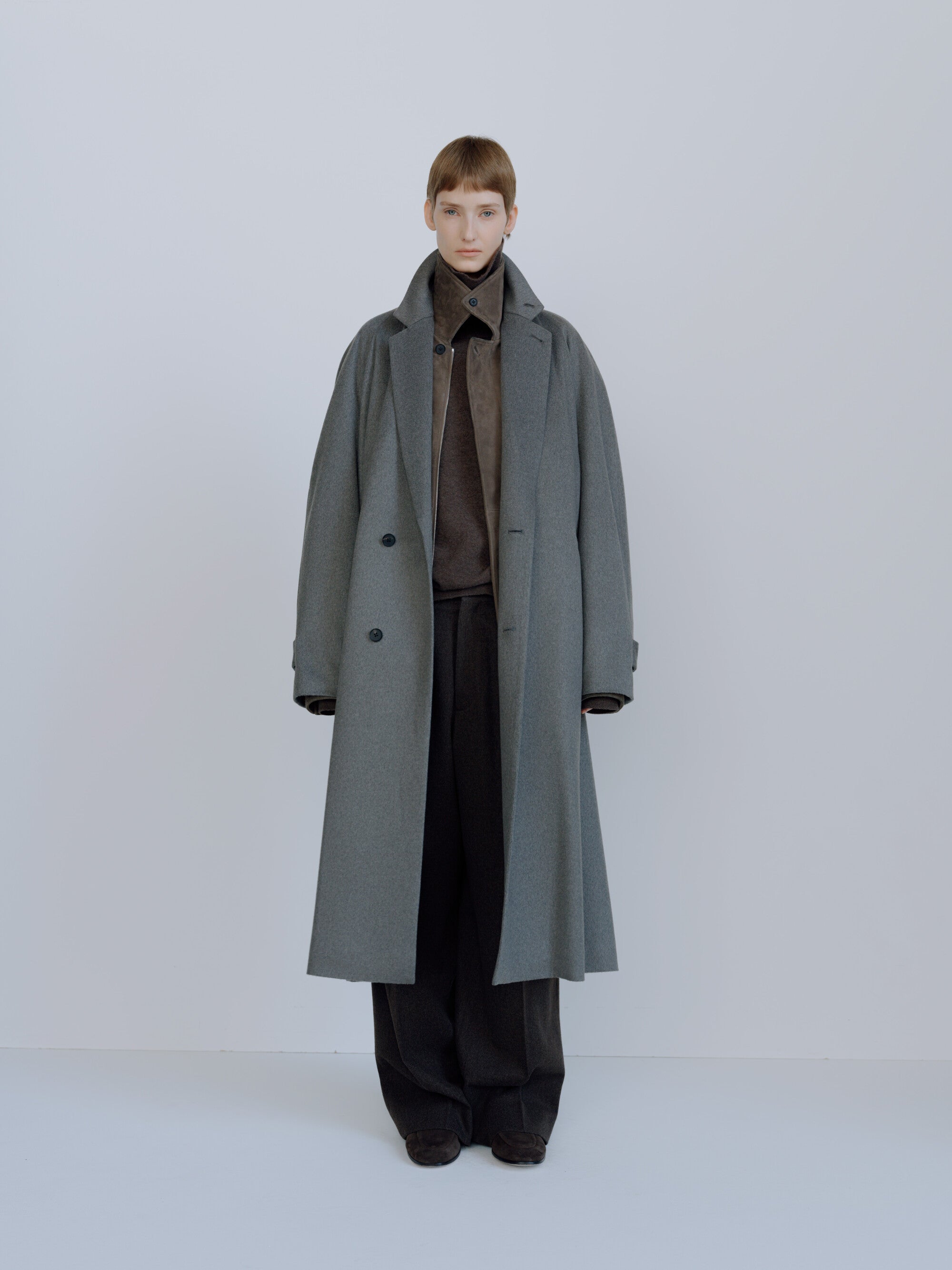 PURE CASHMERE RAGLAN SLEEVE NOTCH LAPEL COAT