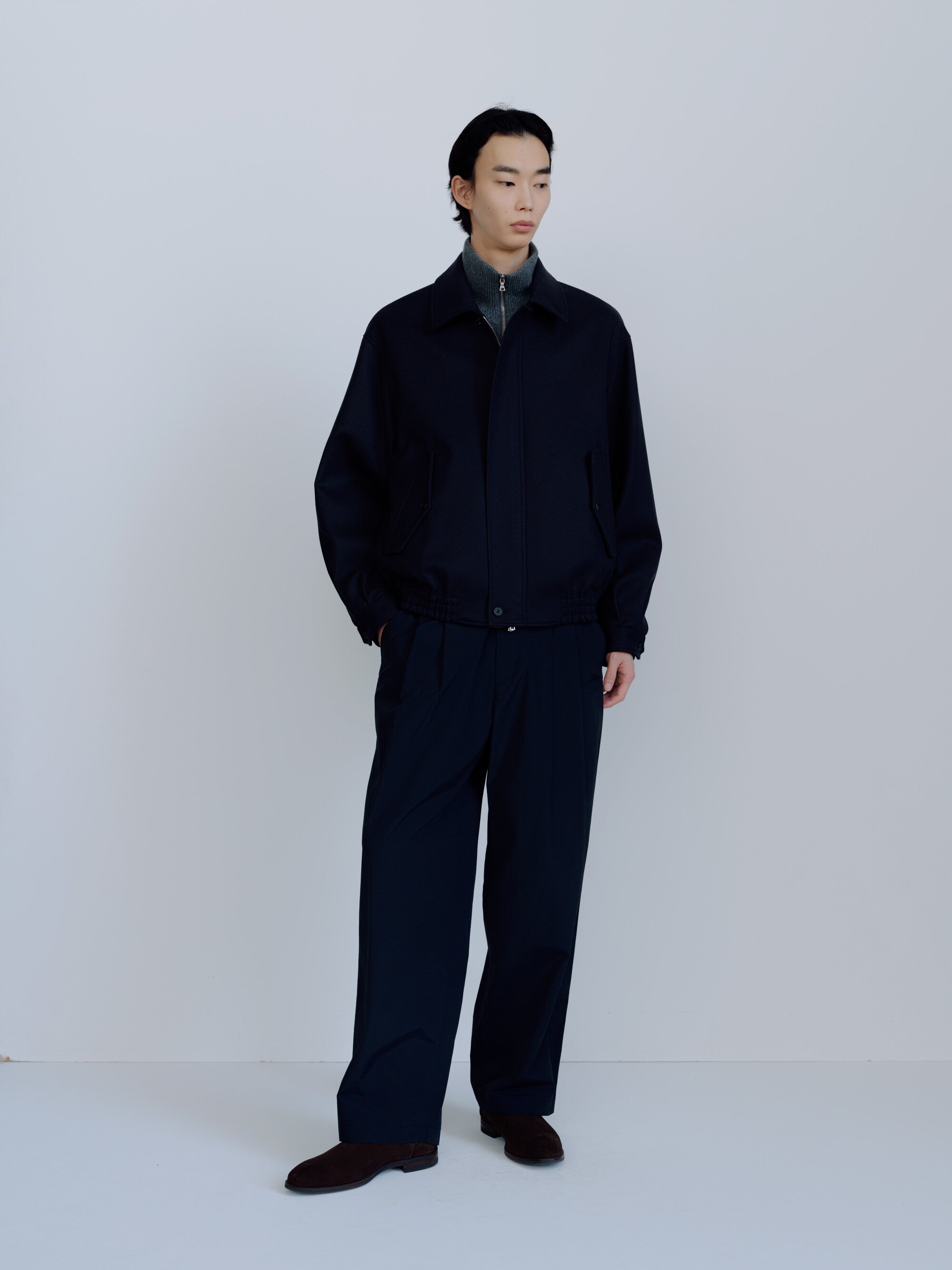 WOOL MELTON HARRINGTON JACKET