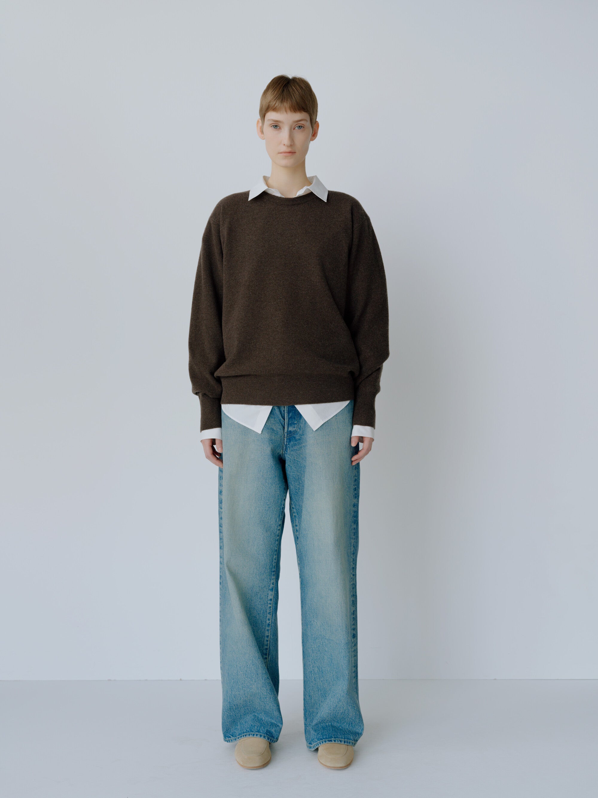 EXTRA FINE WOOL KNIT CREW NECK LS