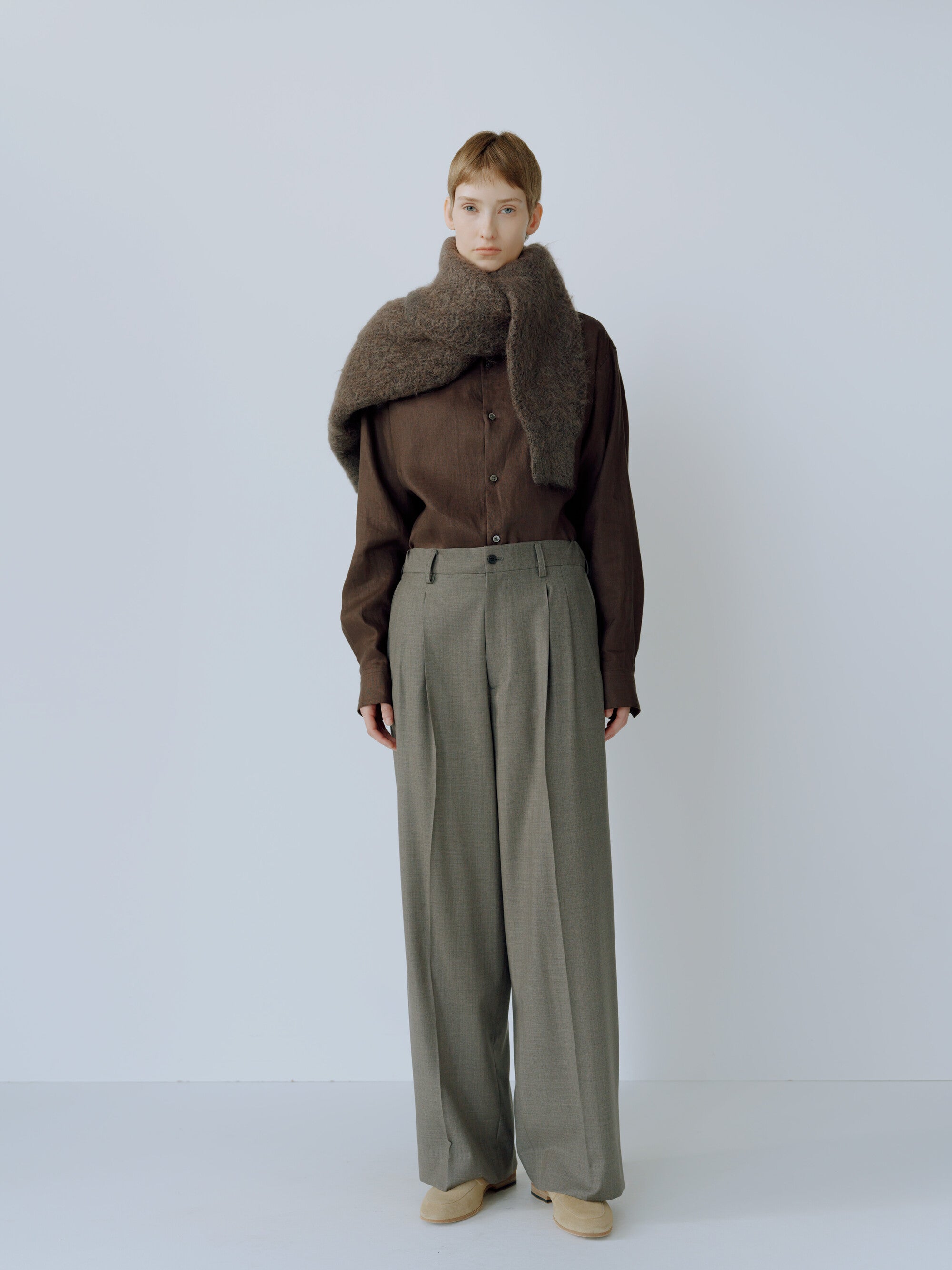 EXTRA FINE WOOL EASY LONG WIDE TROUSERS – ssstein