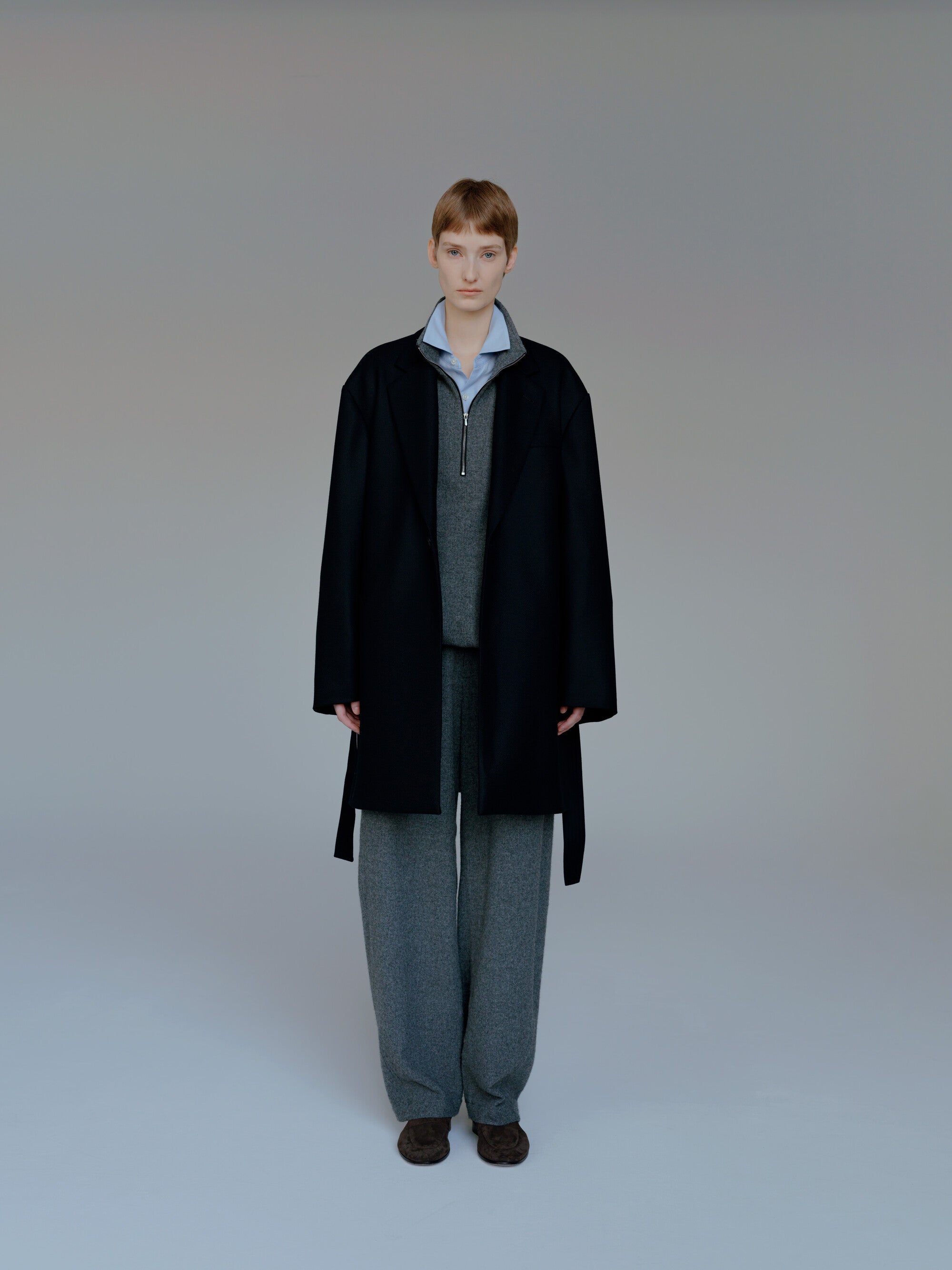 COMPRESSED FLANNEL HALF COAT