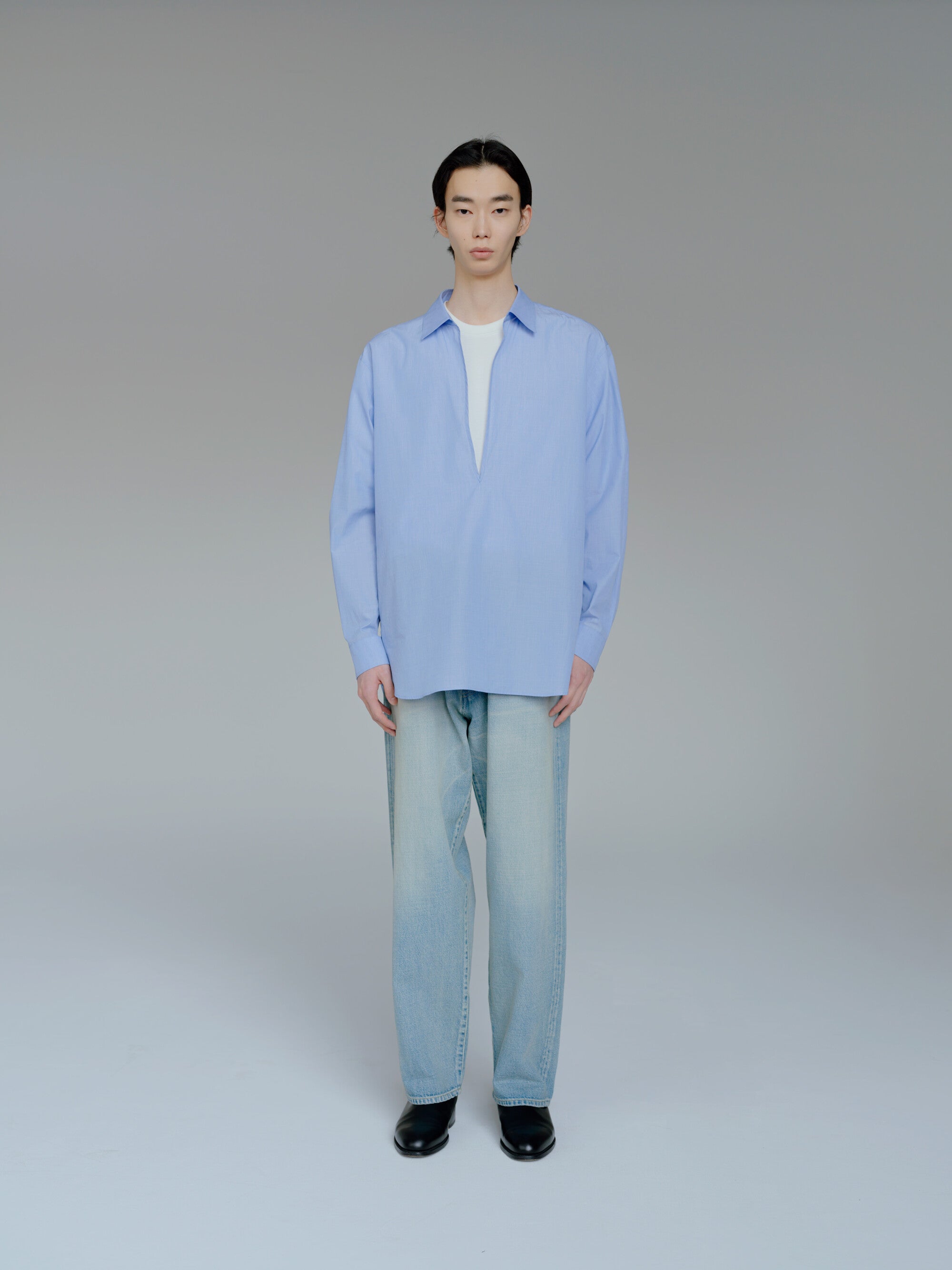 SMOOTH COTTON OVERSIZED SKIPPER SHIRT
