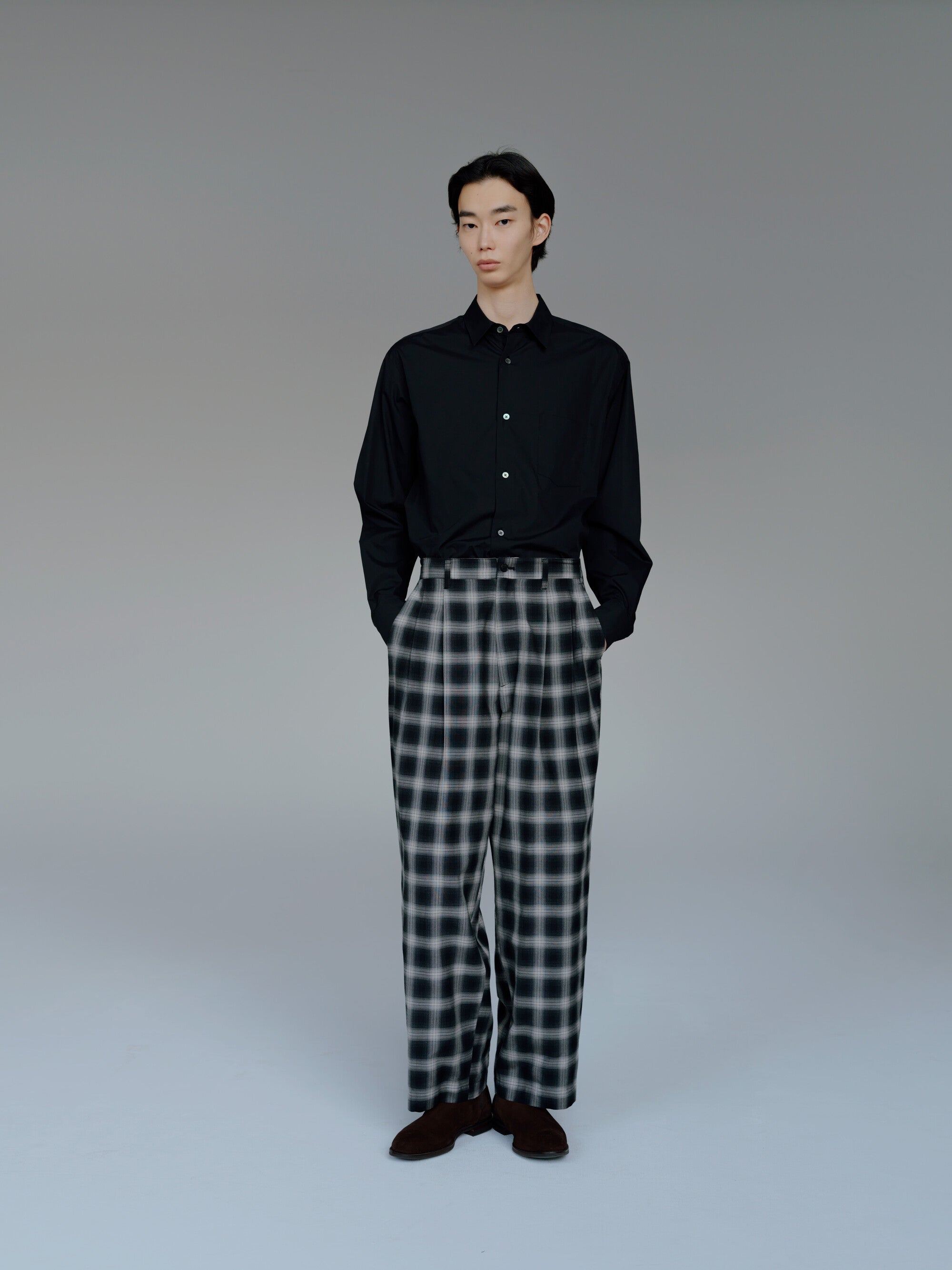 COTTON VISCOSE WIDE EASY TROUSERS