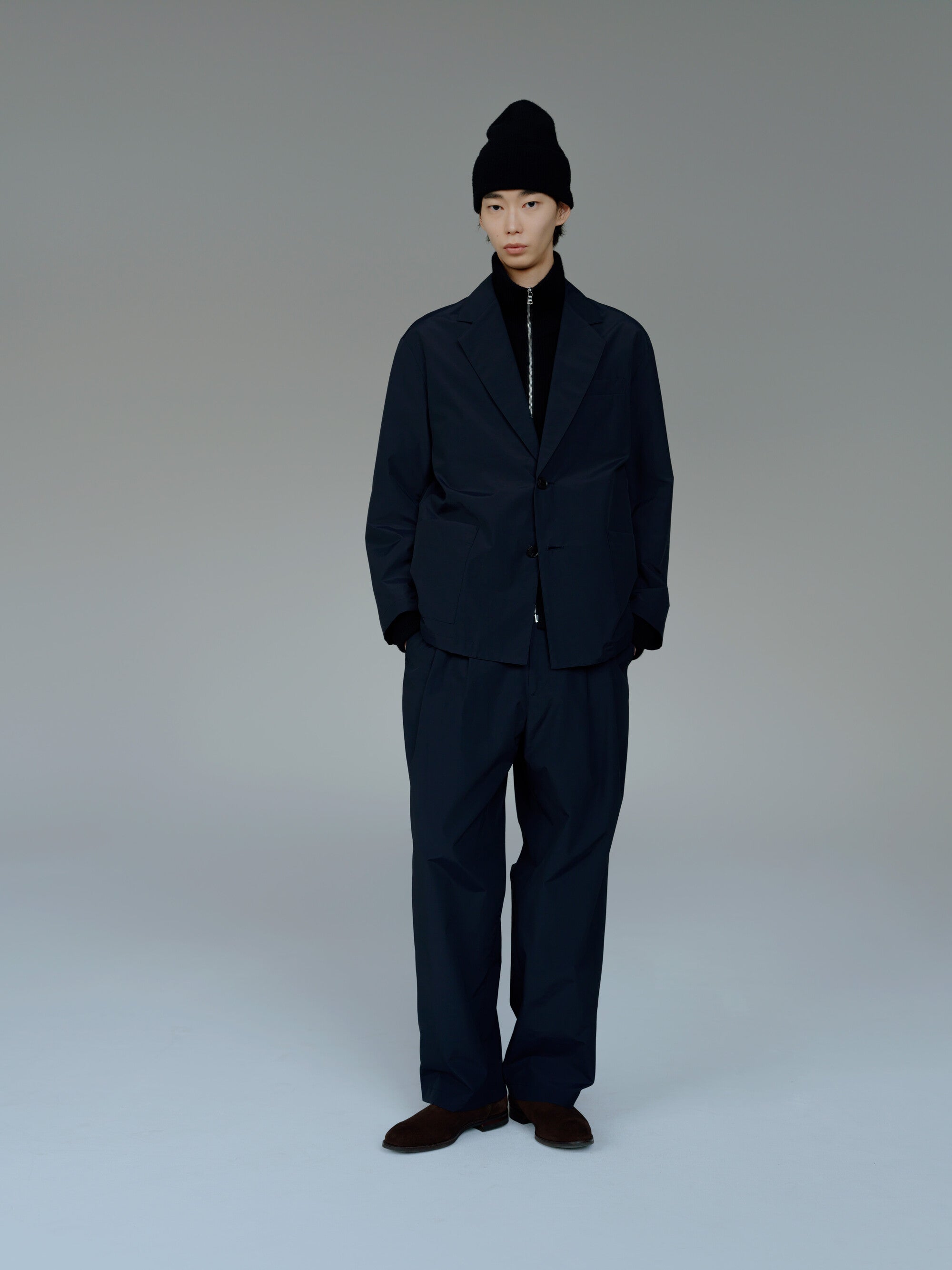 COTTON NYLON EASY SINGLE BREASTED JACKET