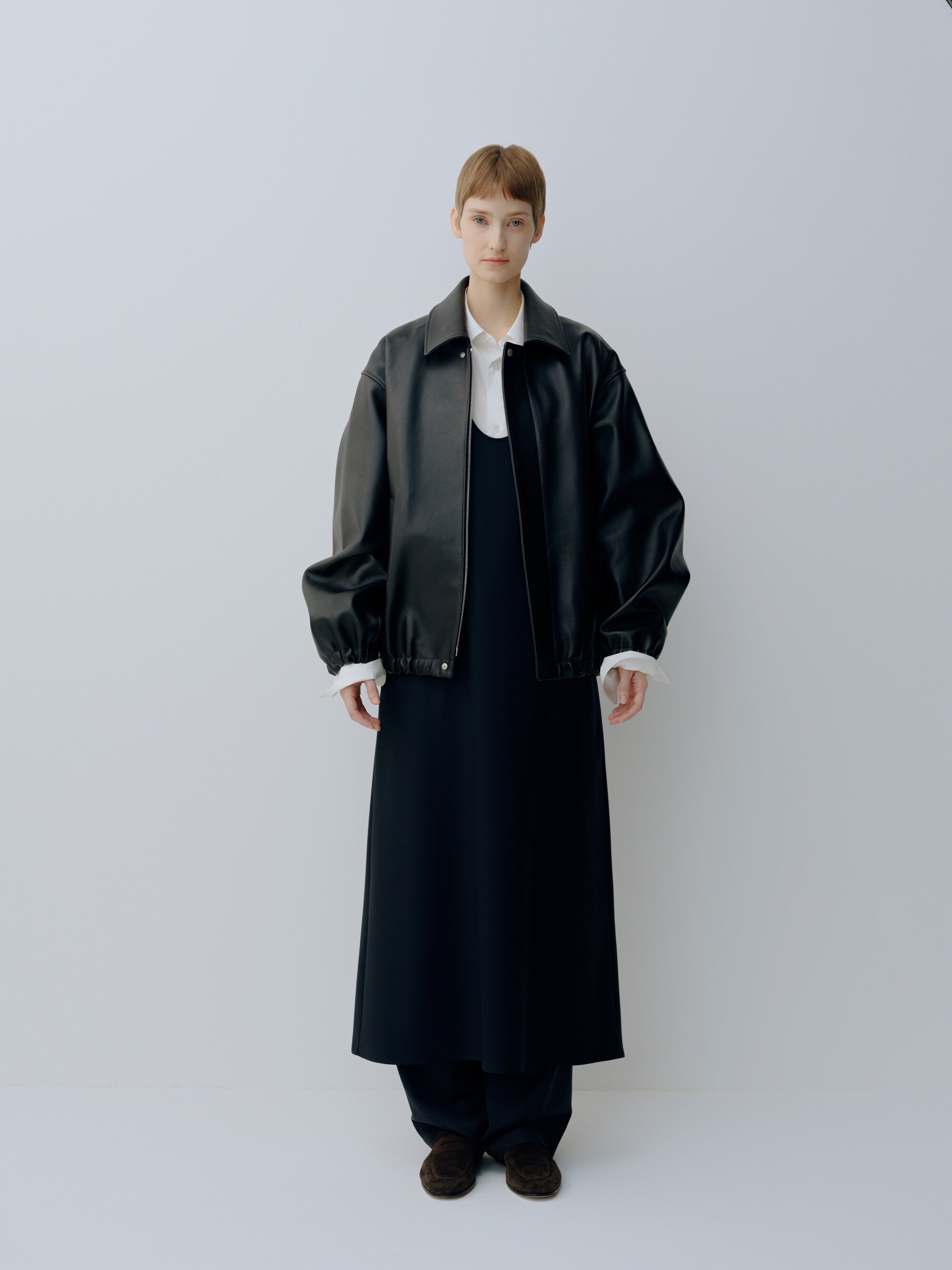 SHEEP LEATHER ZIP SHORT JACKET – ssstein