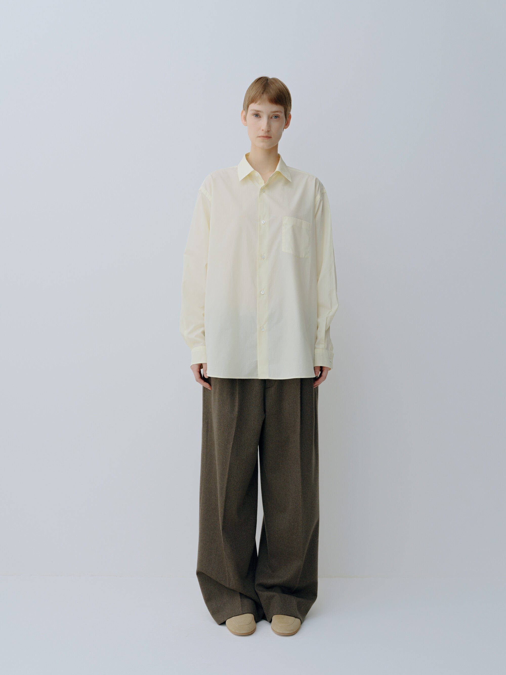 PIMA COTTON OVERSIZED REGULAR COLLAR SHIRT