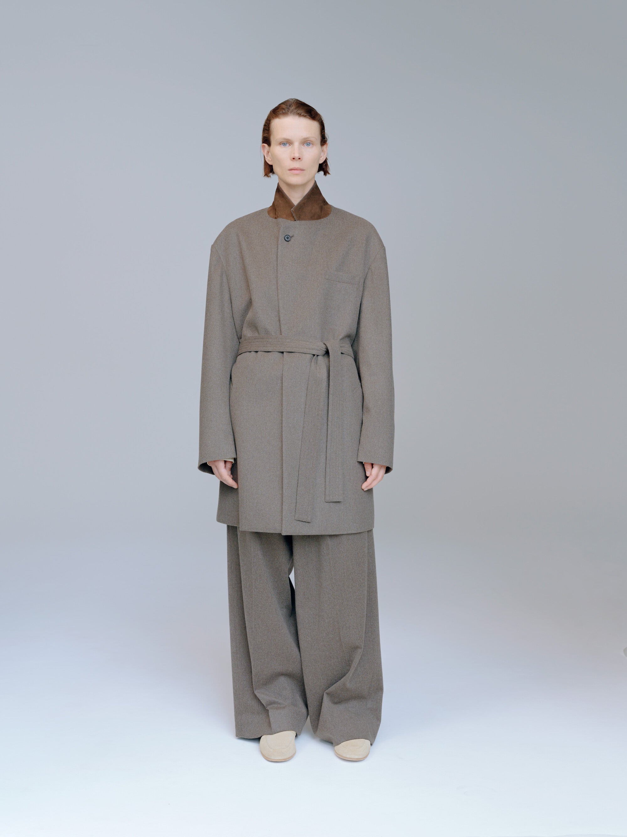 WOOL DOESKIN HALF COAT