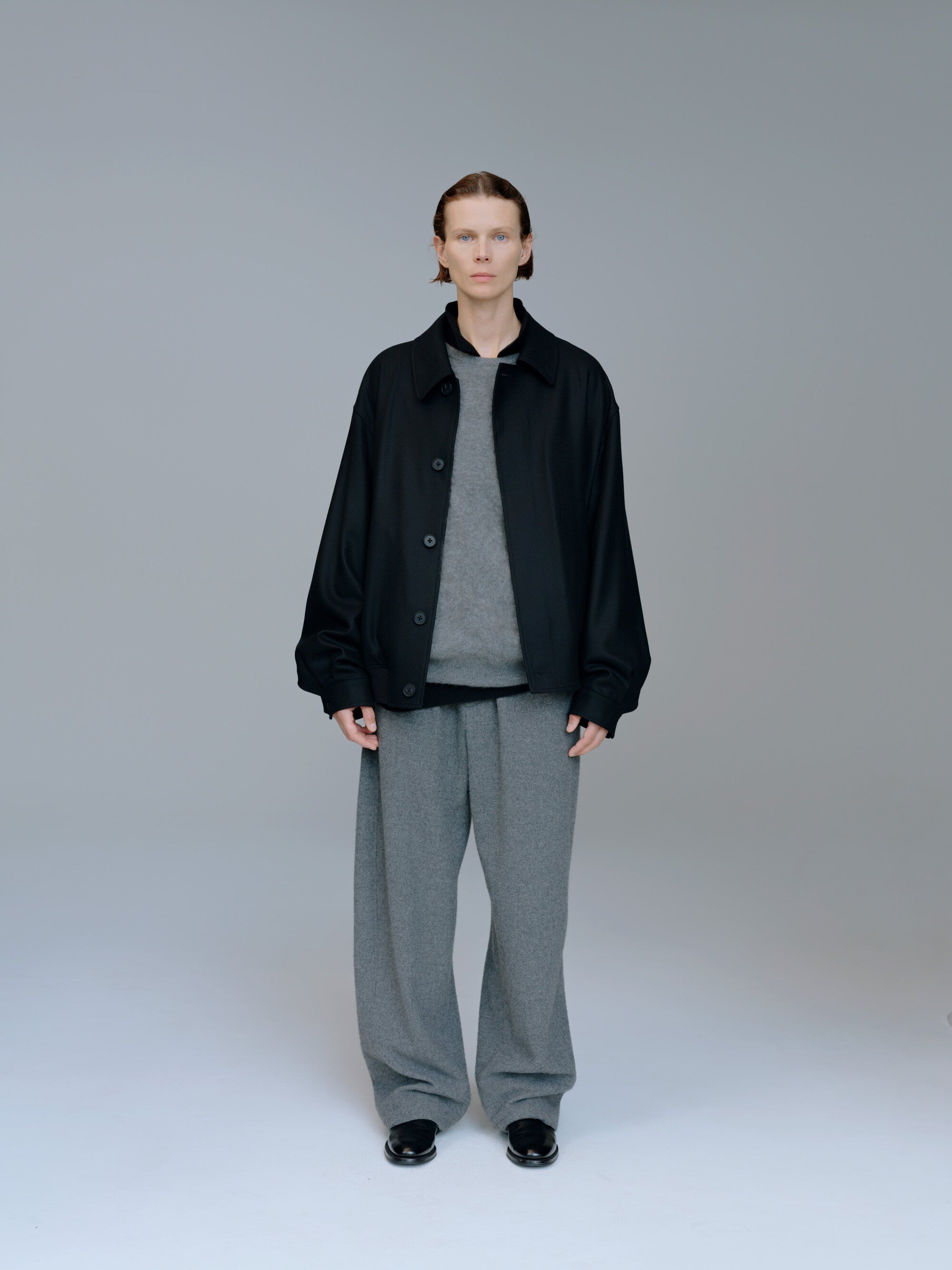 COMPRESSED FLANNEL BUTTON FLY SHORT JACKET