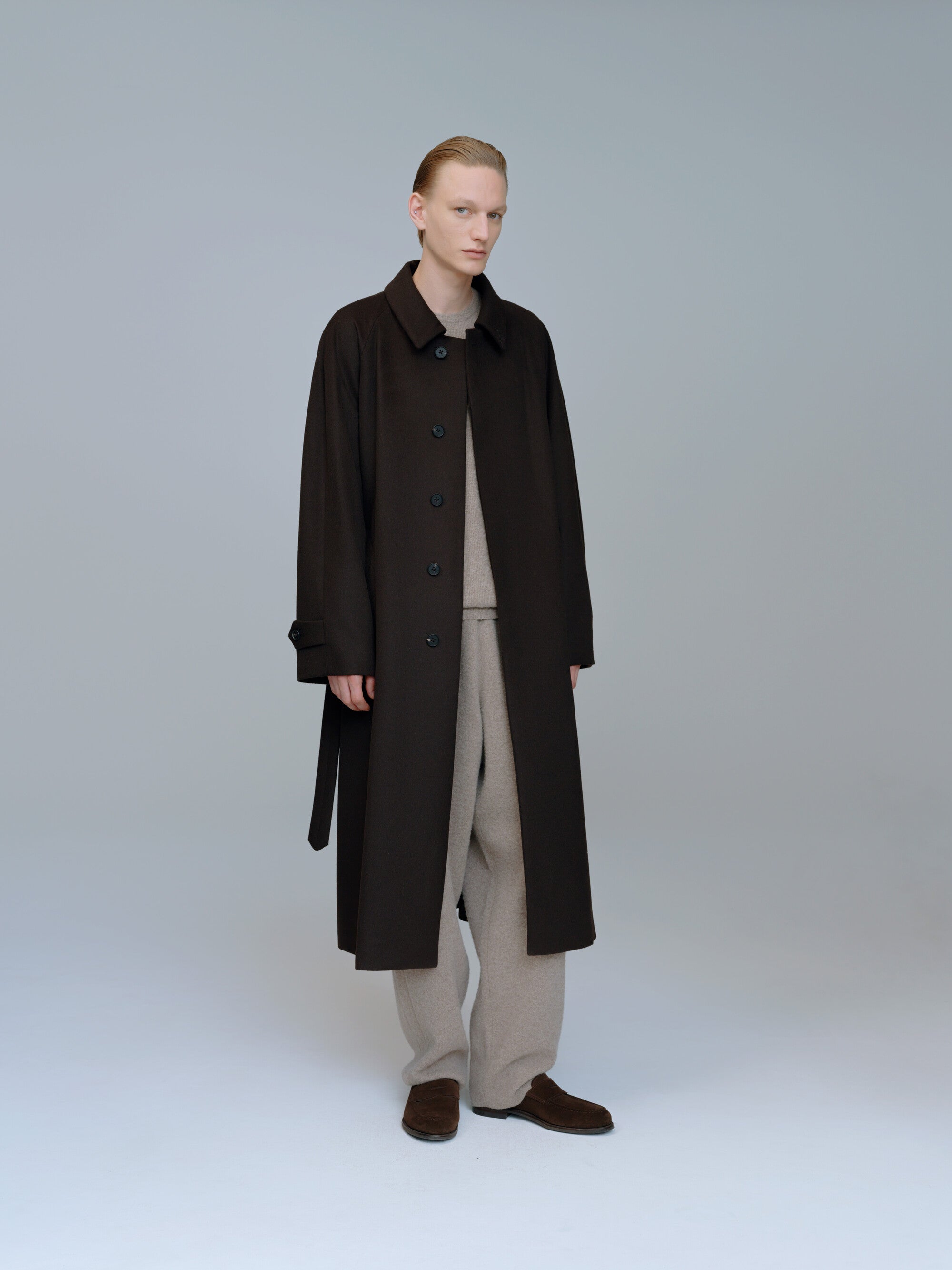 WOOL CASHMERE RAGLAN SLEEVE BALMACAAN COAT