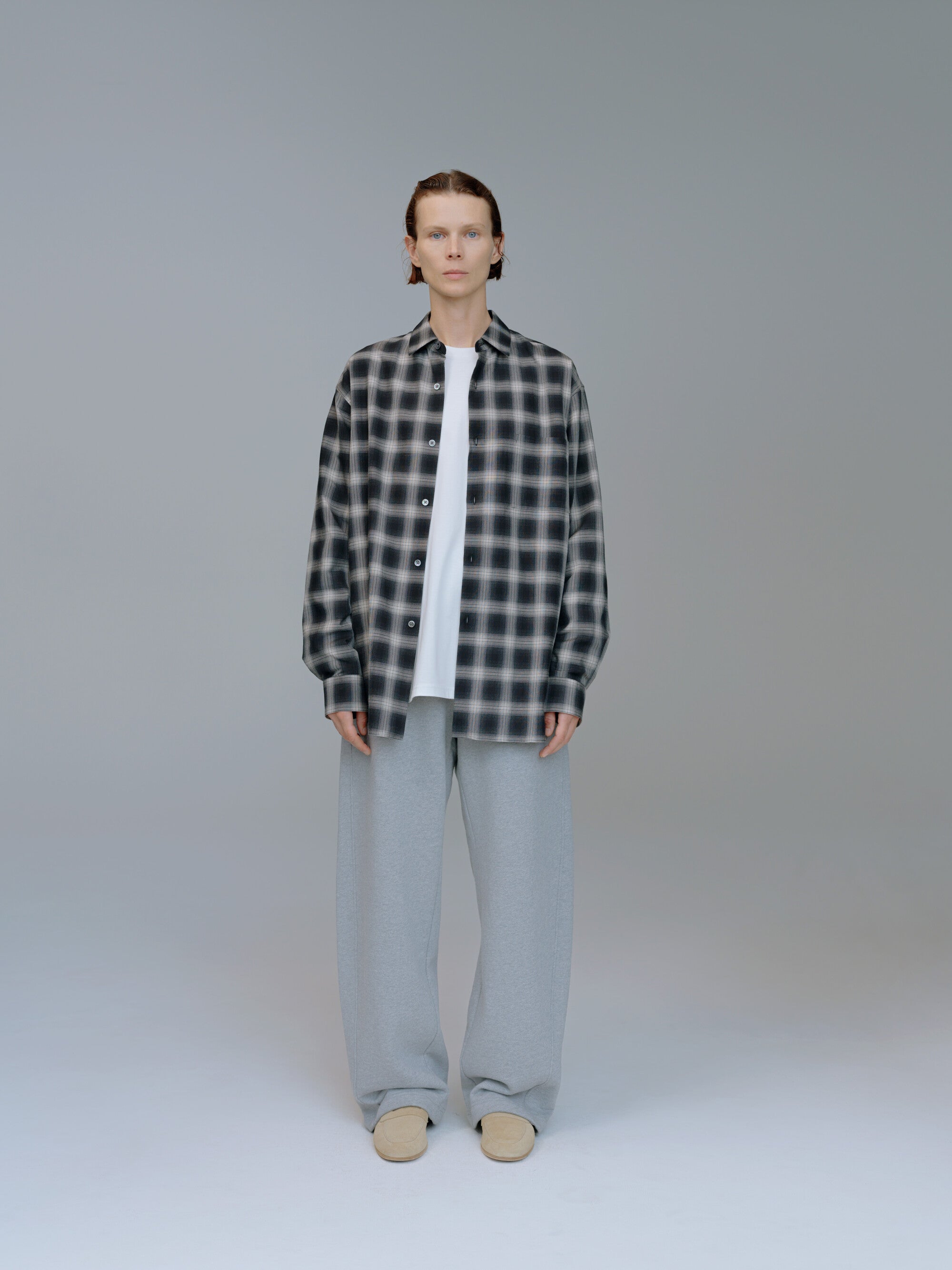 COTTON VISCOSE OVERSIZED LS SHIRT