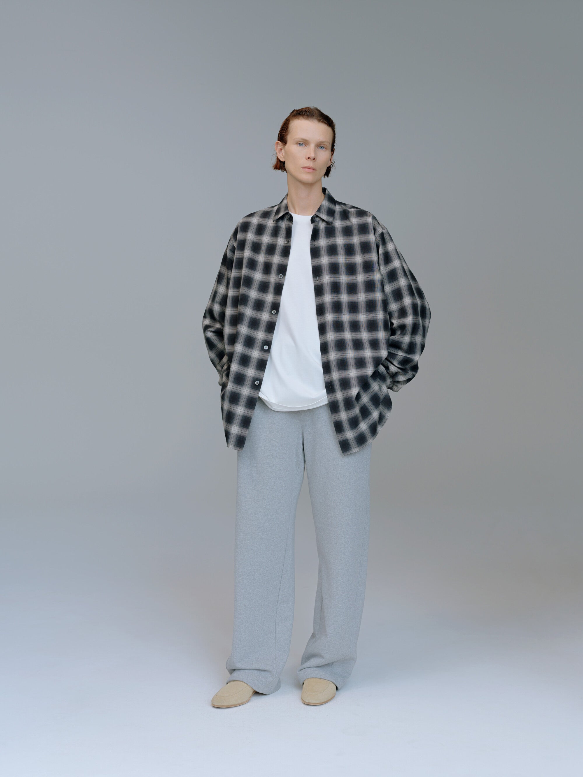 COTTON VISCOSE OVERSIZED LS SHIRT