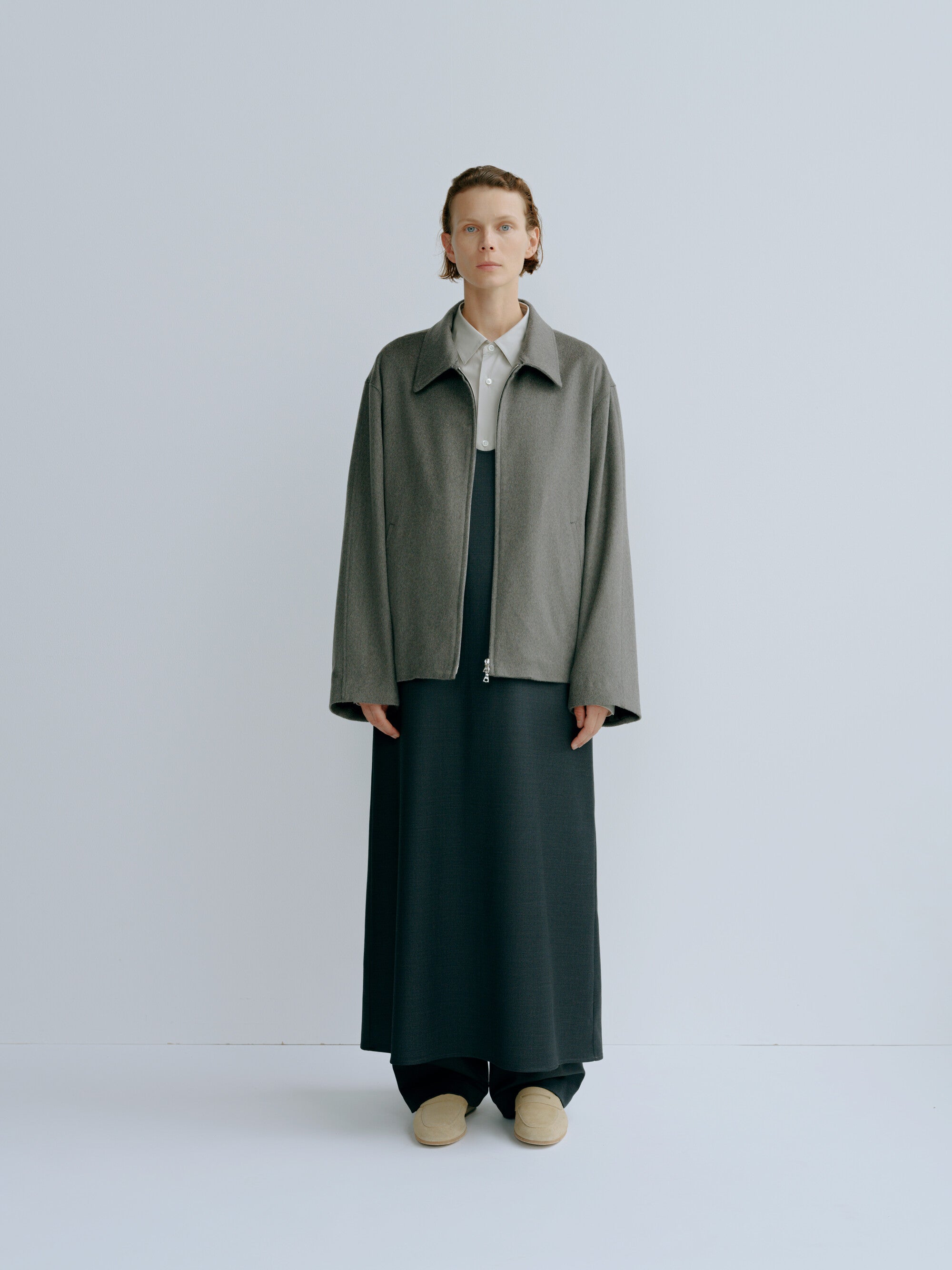 PURE CASHMERE ZIP SHORT JACKET
