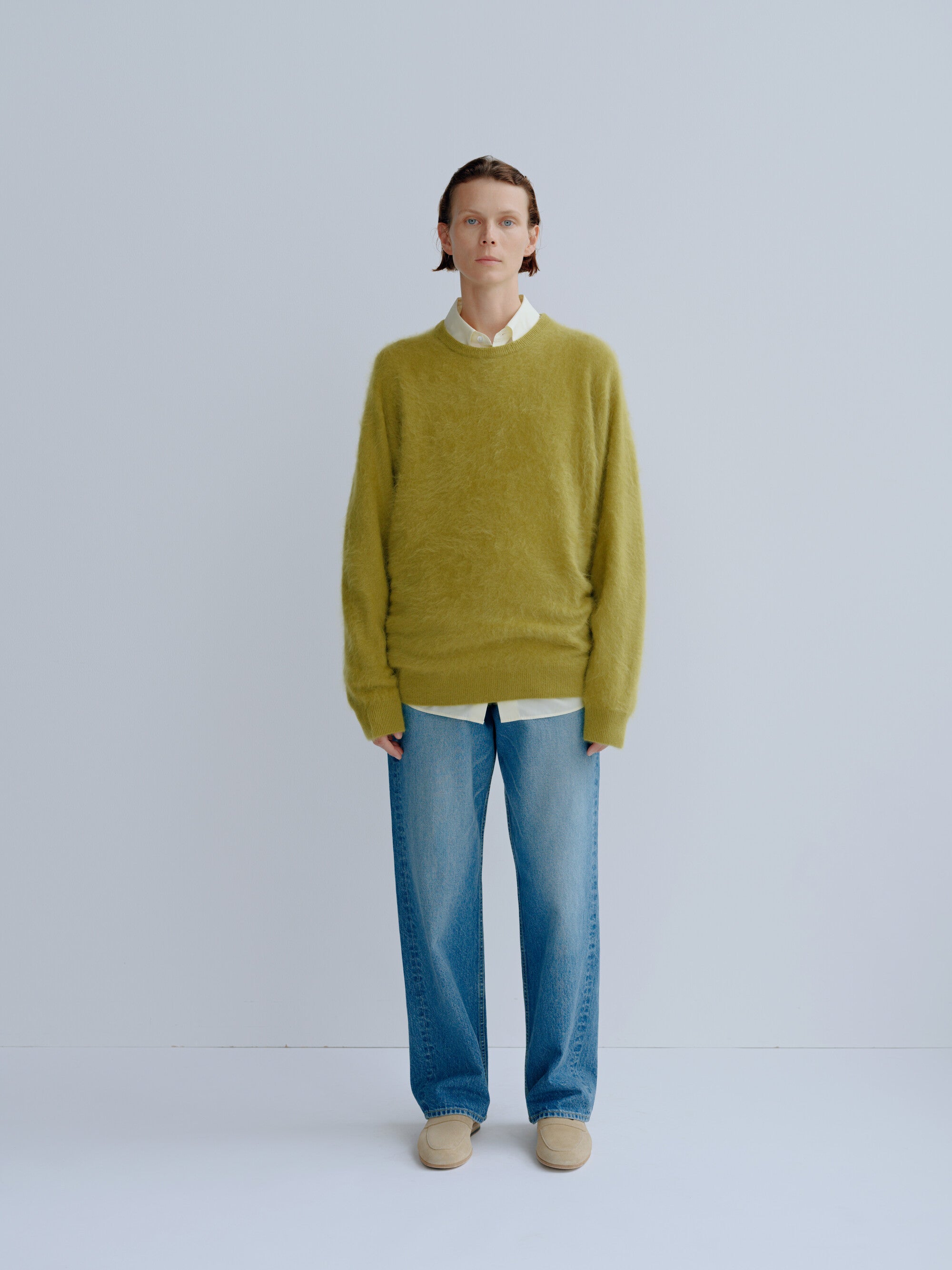 CASHMERE SHAGGY CREW NECK LS