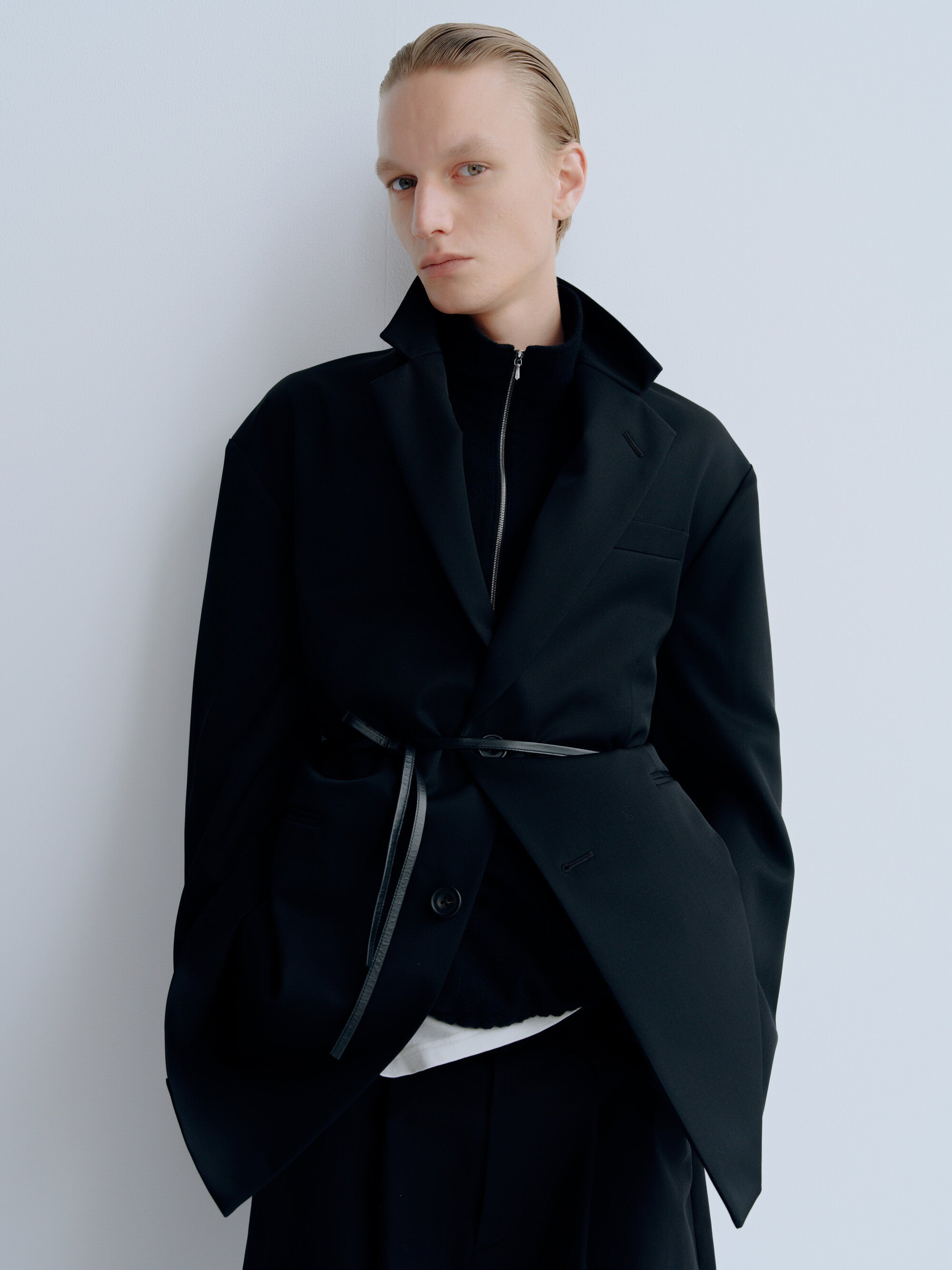 ジャケット・アウター stein OVERSIZED LINEAR NO COLLAR COAT OVERSIZED SINGLE BREASTED LONG JACKET – ssstein