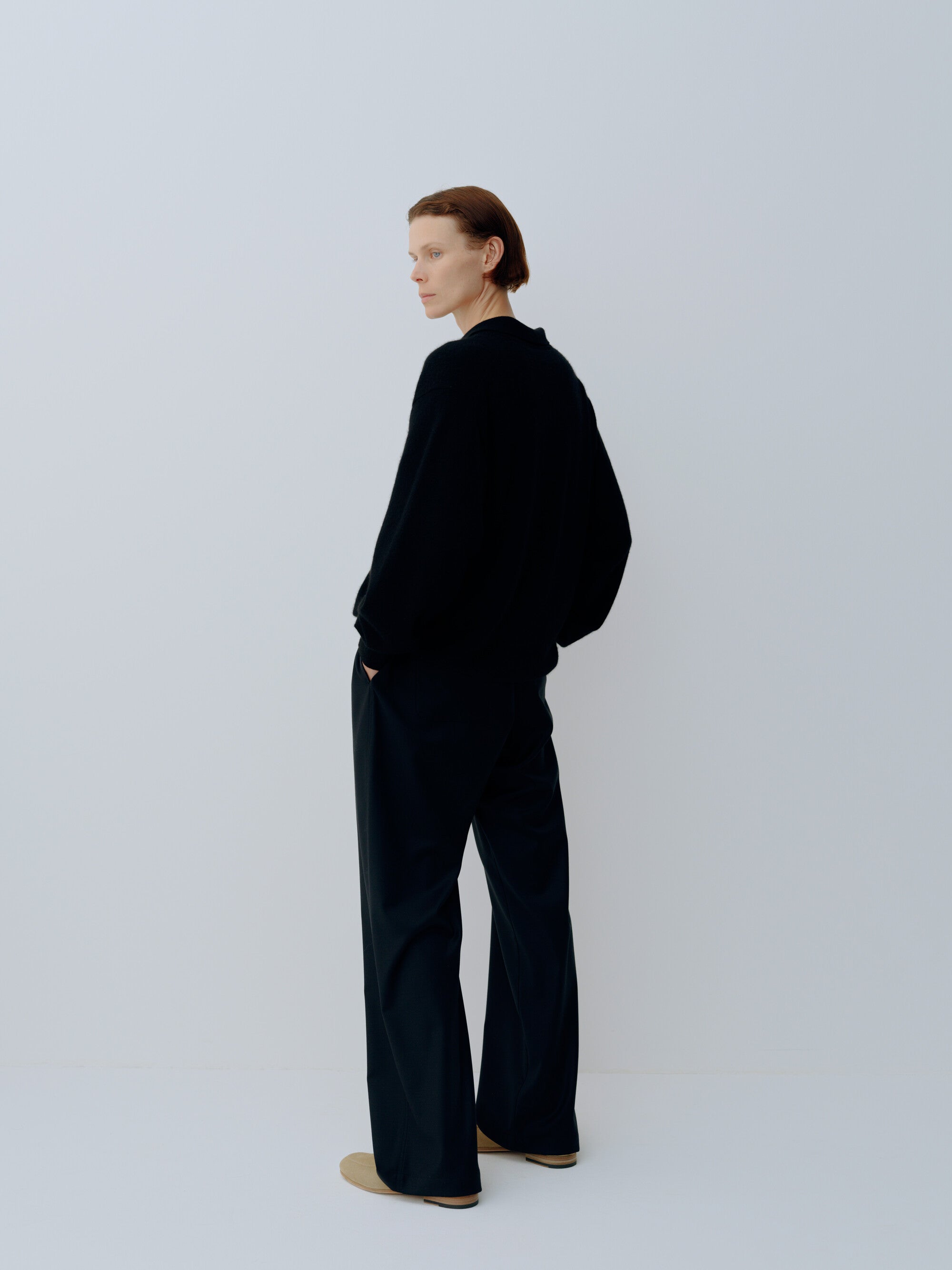 WOOL SILK DRAWSTRING EASY PANTS – ssstein