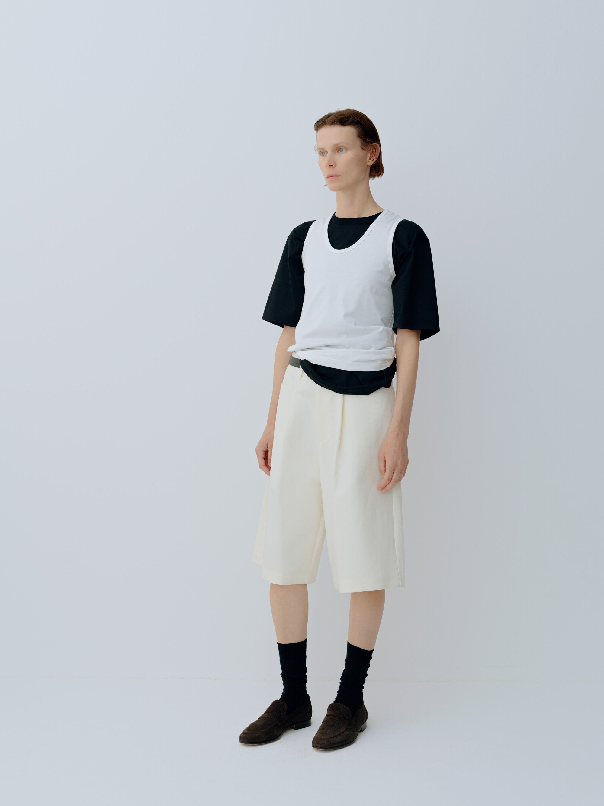 DOUBLE WEAVE COTTON SHORTS