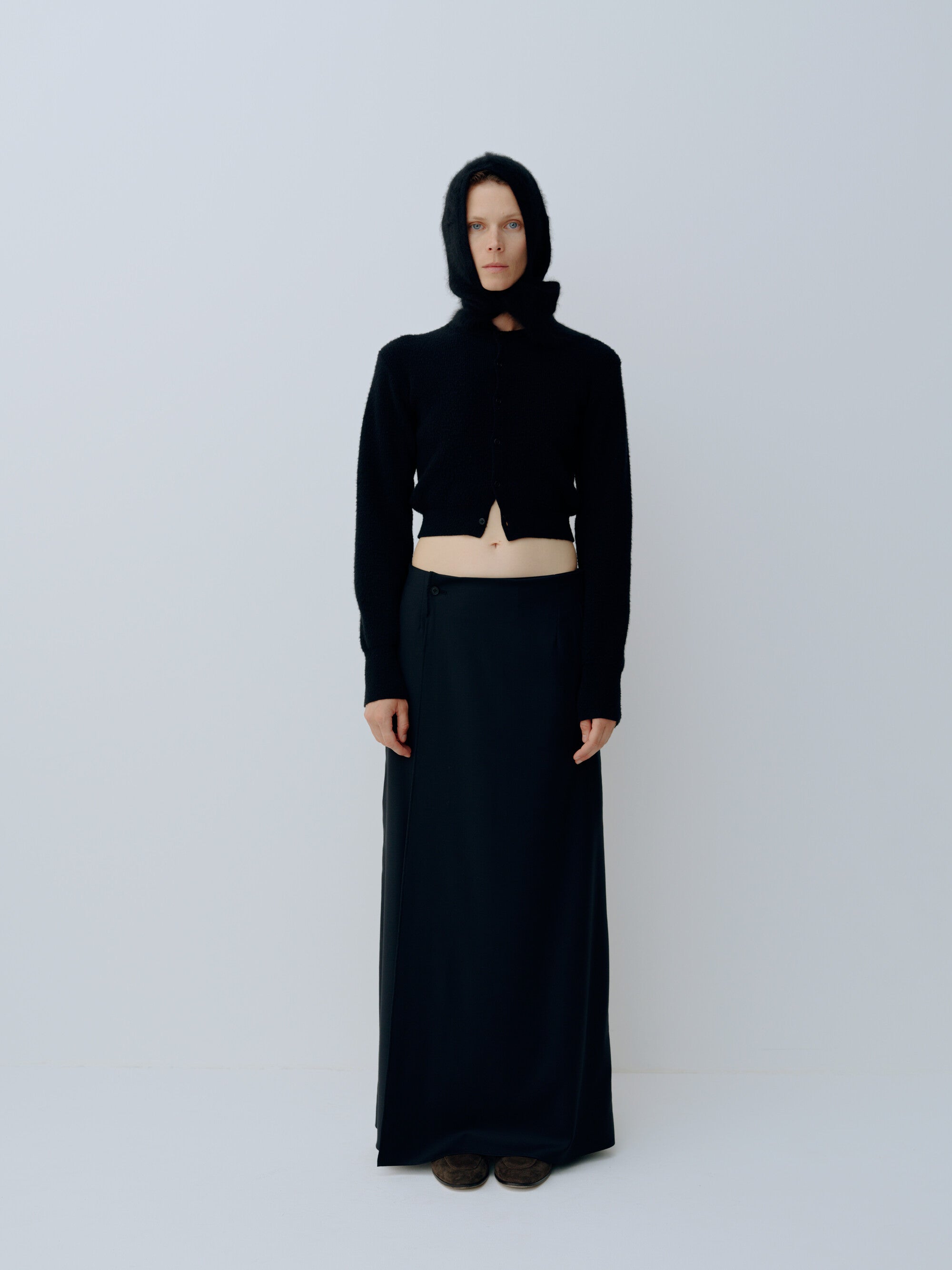 WOOL SILK WRAP SKIRT