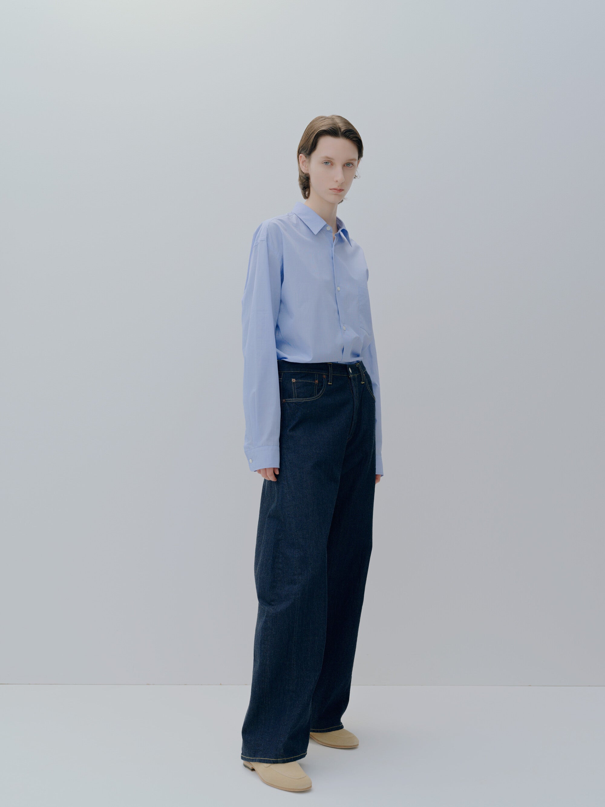 DEFORMATION WIDE DENIM PANTS
