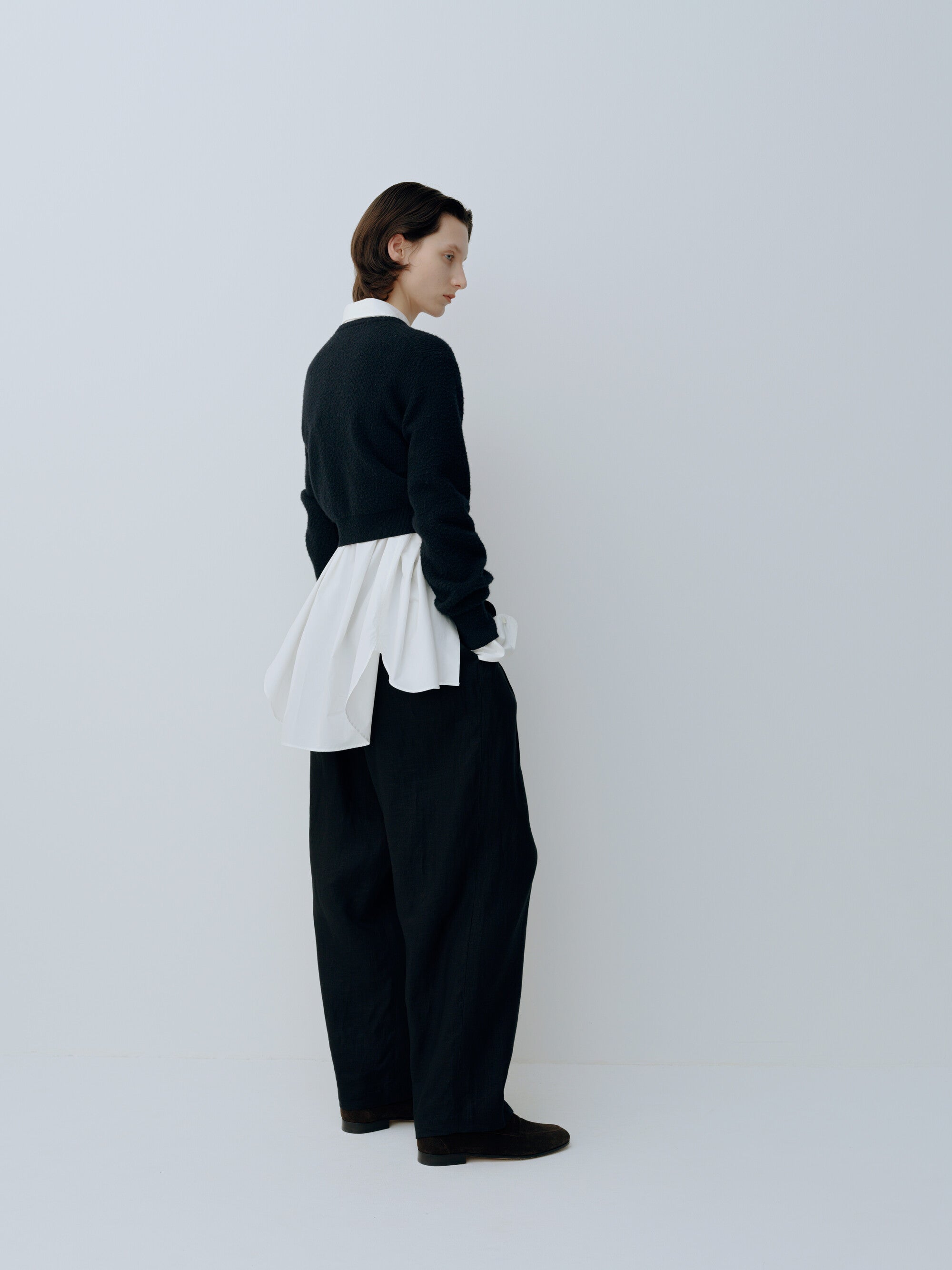 LIGHT LINEN WIDE EASY TROUSERS