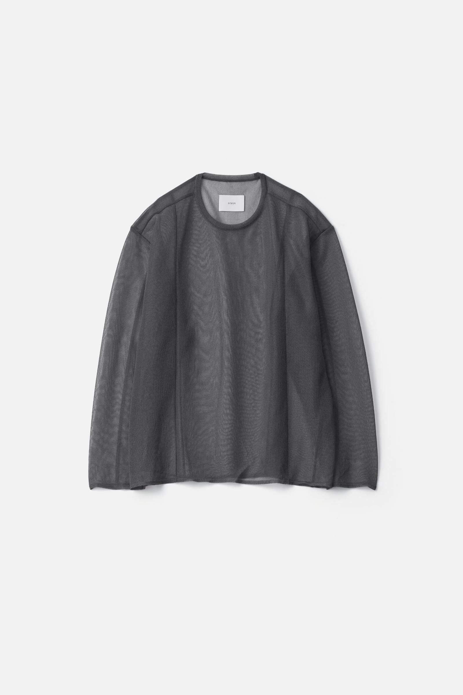 SHEER KNIT SEWN CREW NECK LS