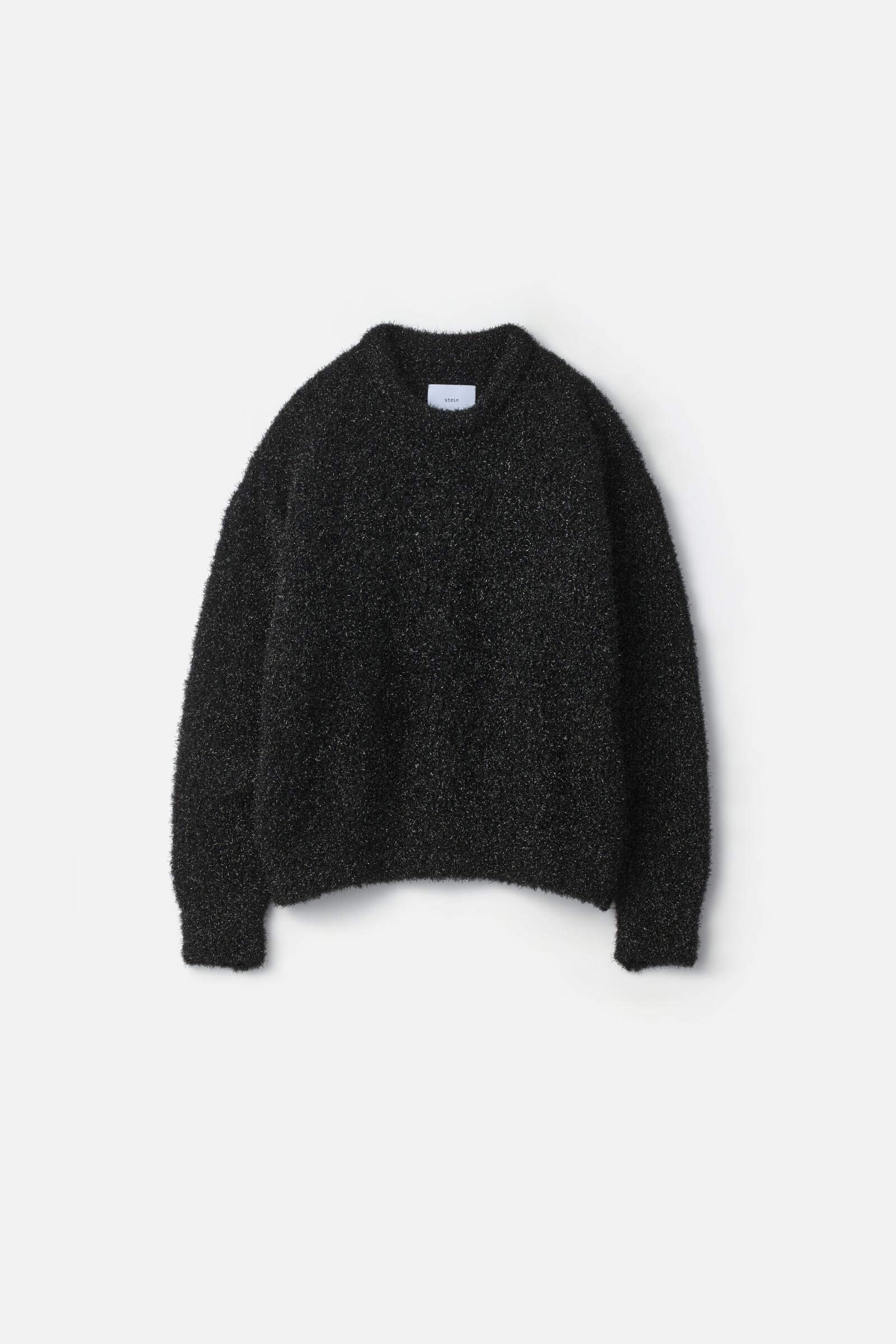 GLITTER FUR KNIT CREW NECK LS