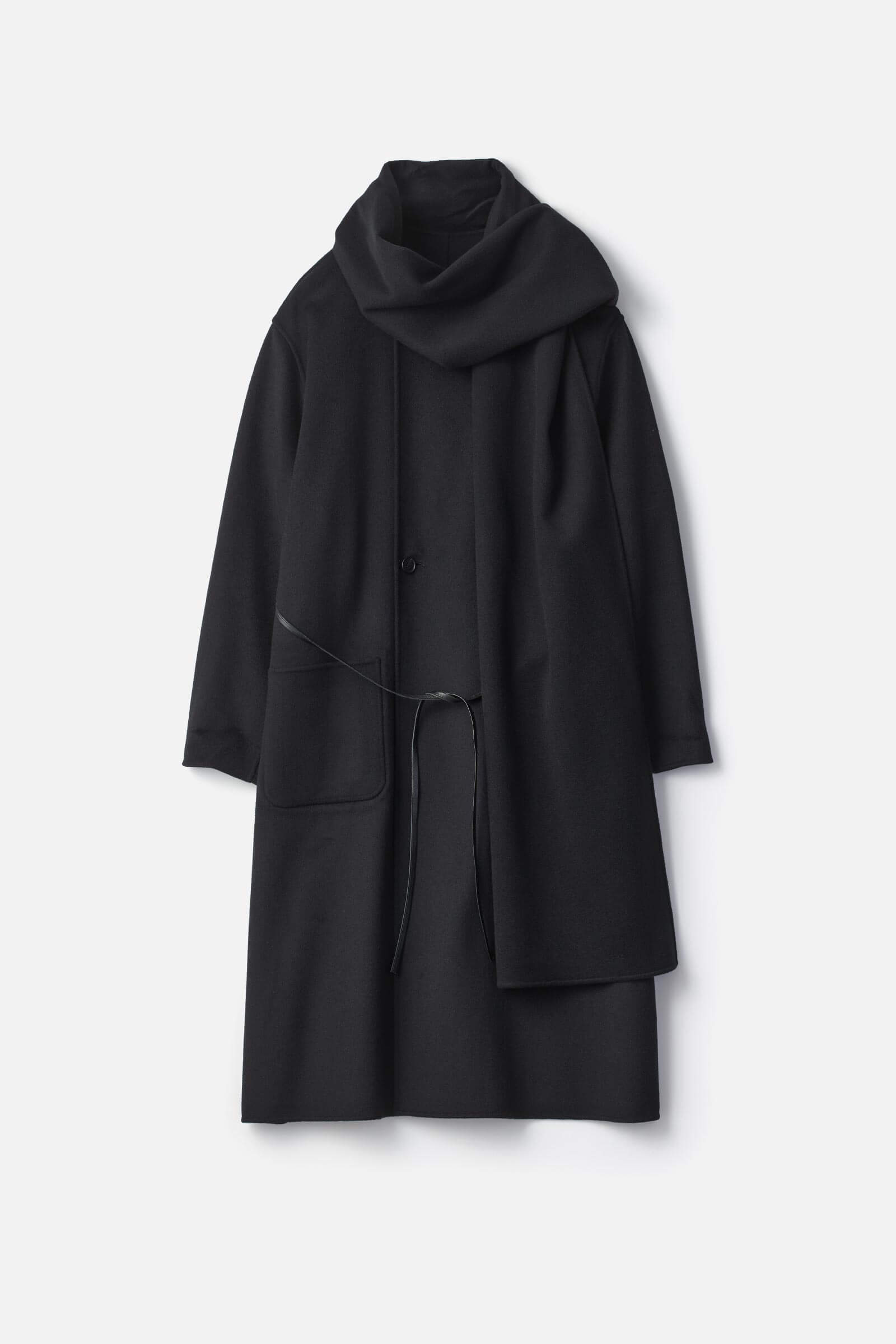 WOOL CASHMERE BEAVER REVERSIBLE STOLE COAT