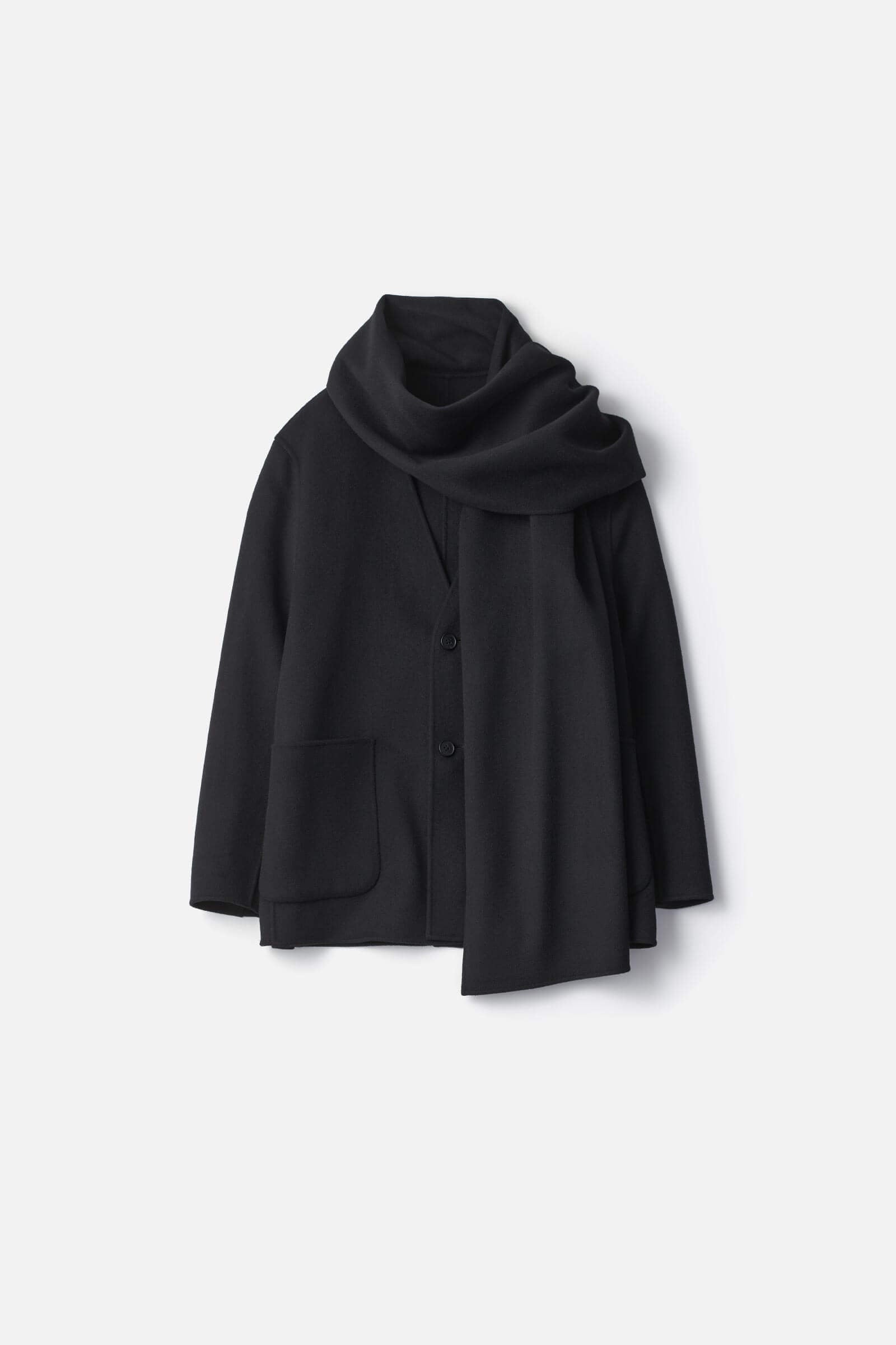 WOOL CASHMERE BEAVER REVERSIBLE STOLE JACKET