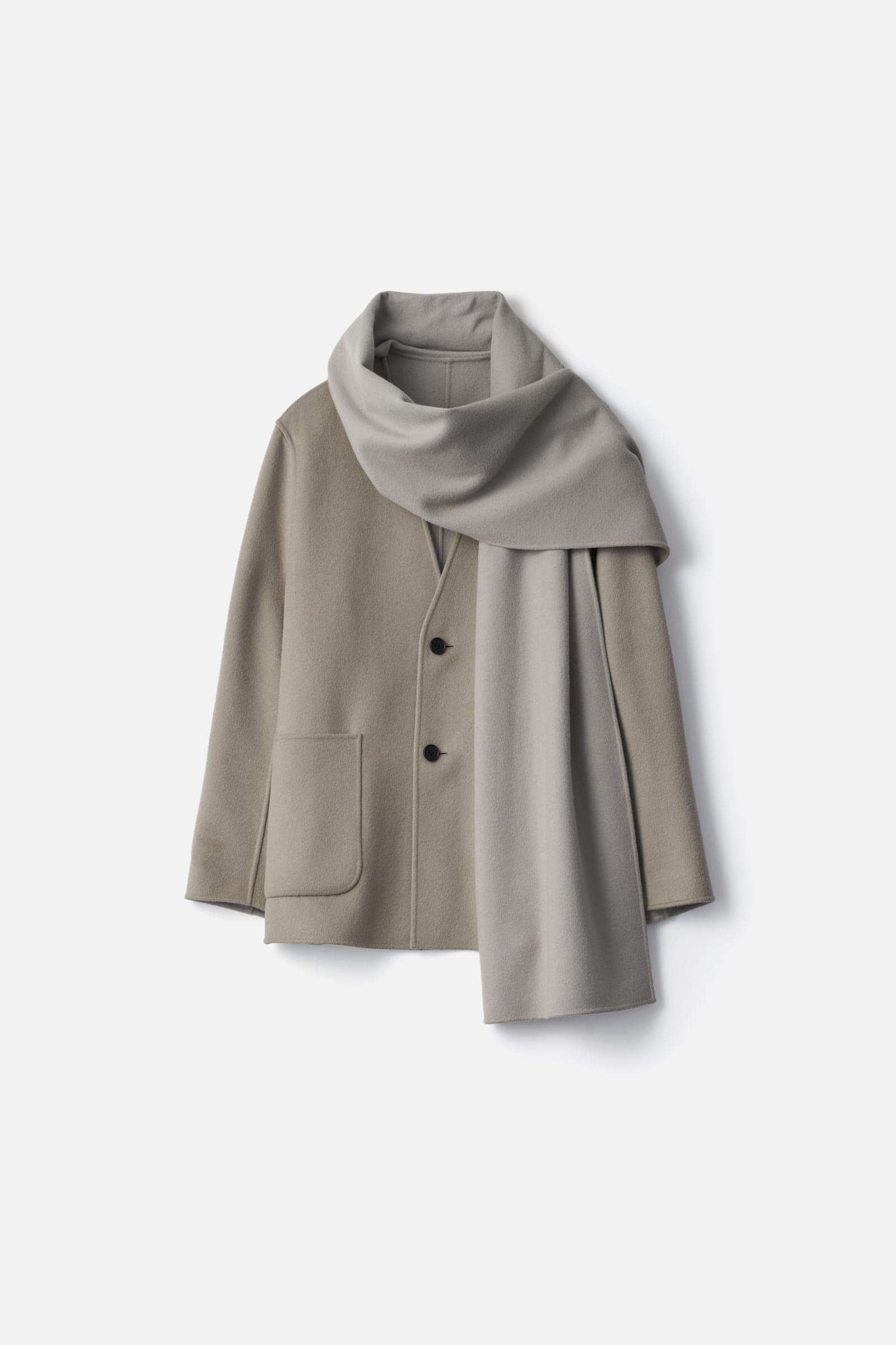 WOOL CASHMERE BEAVER REVERSIBLE STOLE JACKET