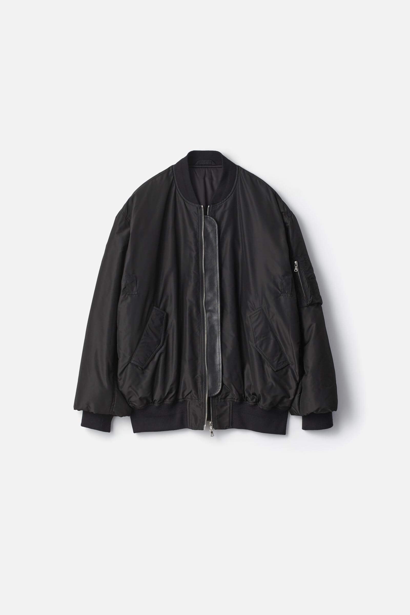 PURE SILK TAFTA OVERSIZED FLIGHT JACKET