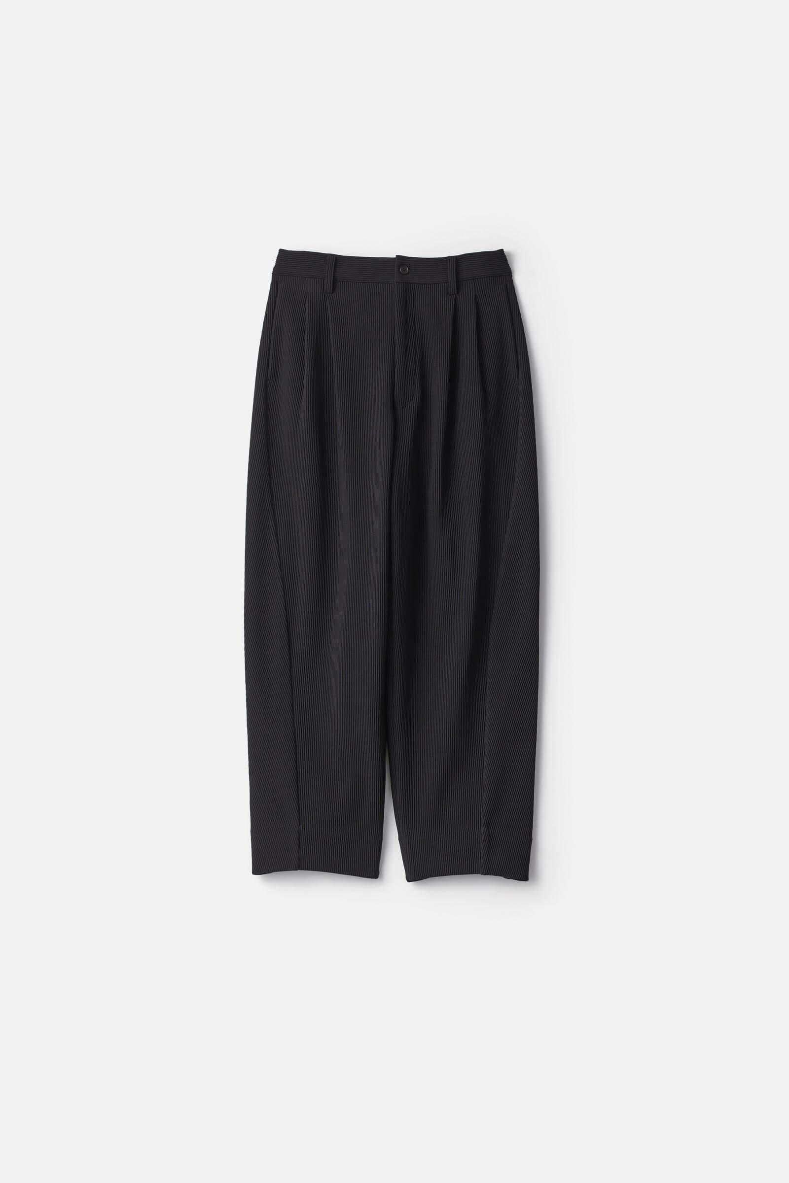 GRADATION PLEATS TWIST SEAM WIDE TROUSERS