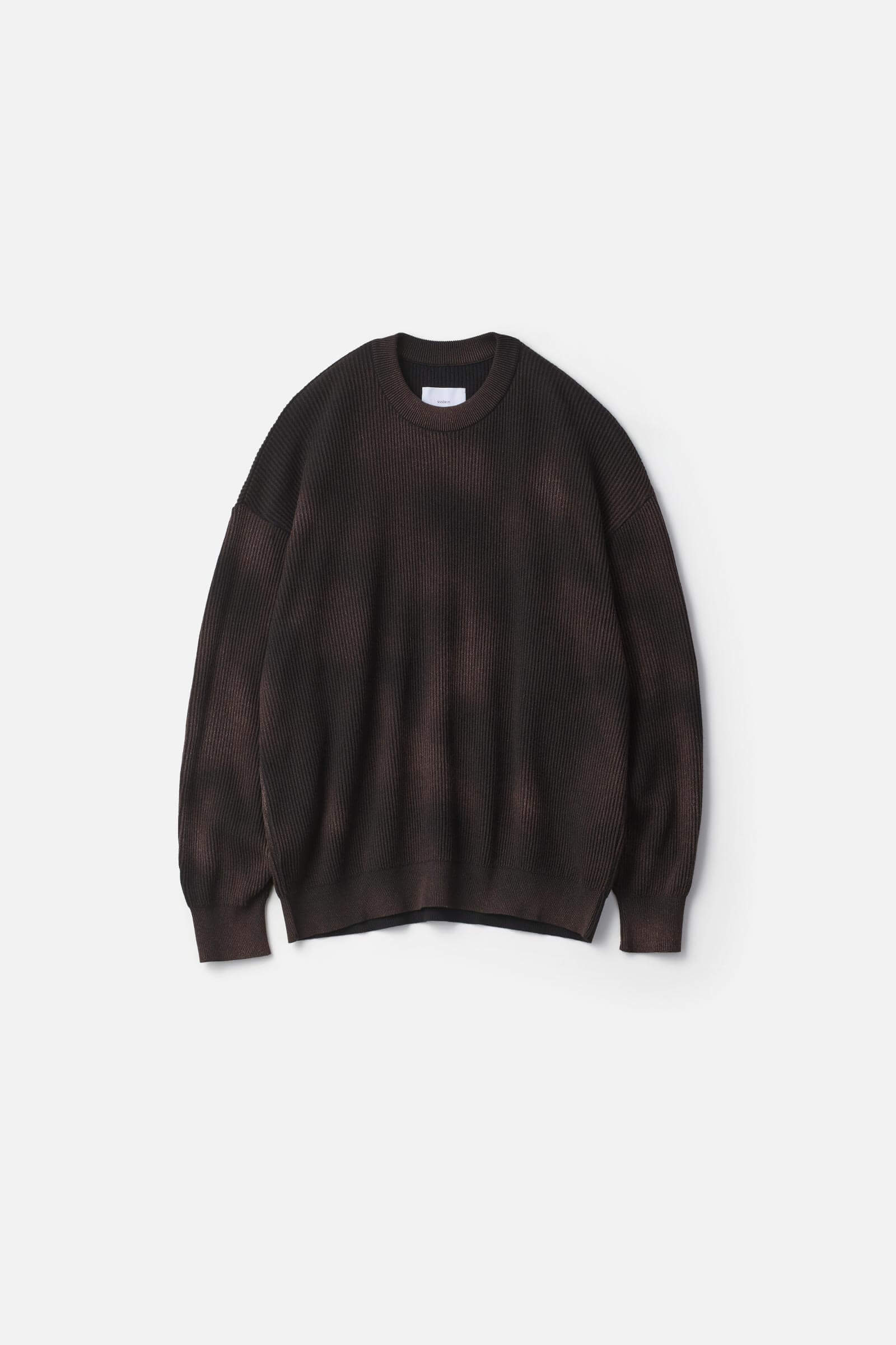 DISCOLORATION RIB KNIT LS