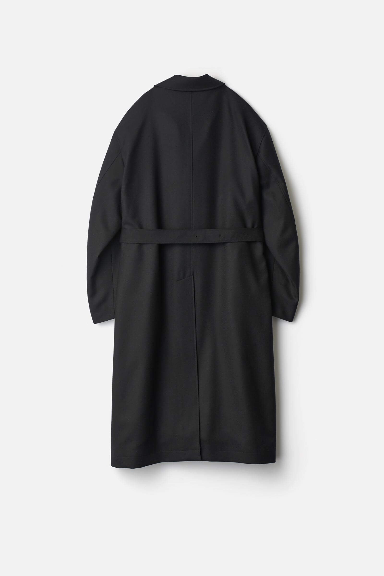 WOOL FLANNEL OVERSIZED DOUBLE BREASTED COAT