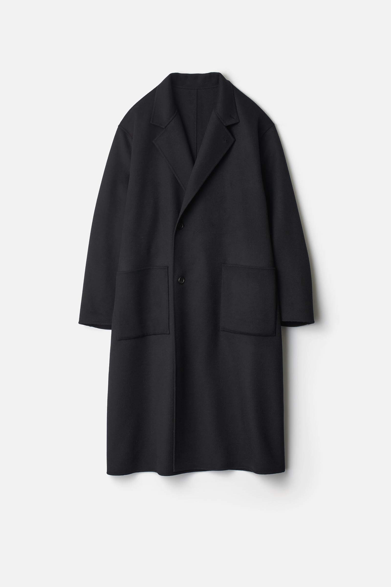 WOOL/CASHMERE REVERSIBLE NOTCH LAPEL COAT