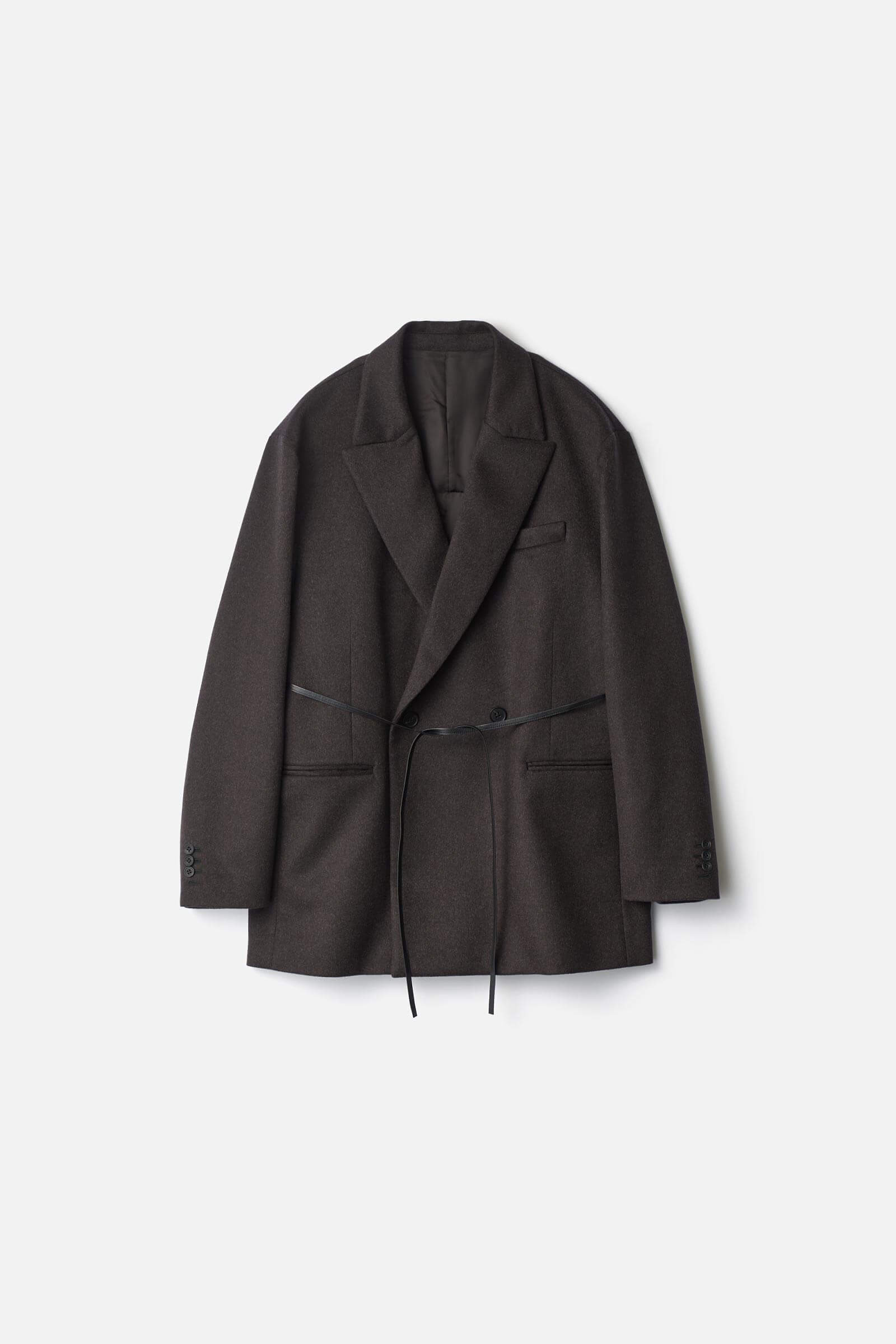 PURE CASHMERE BACK SLASH PEAK LAPEL JACKET