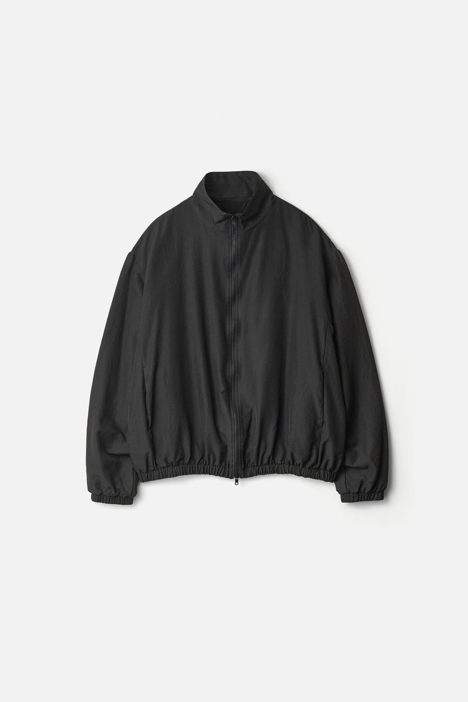 WOOL/SILK SHIRRED LIGHT ZIP JACKET