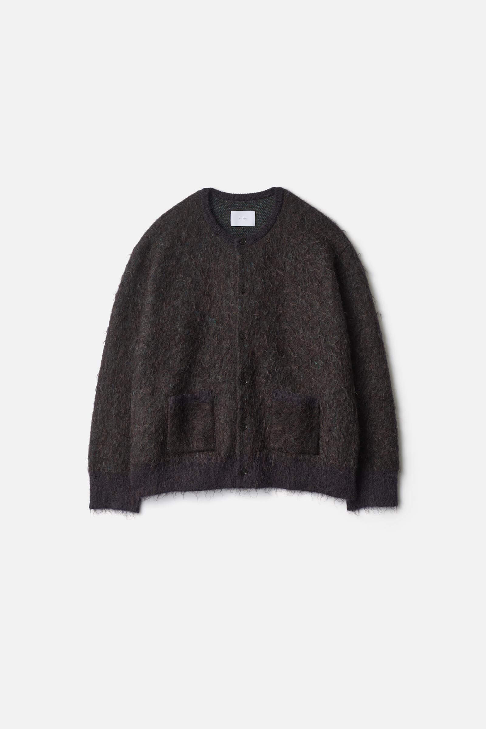 KID MOHAIR MIX JACQUARD KNIT CARDIGAN