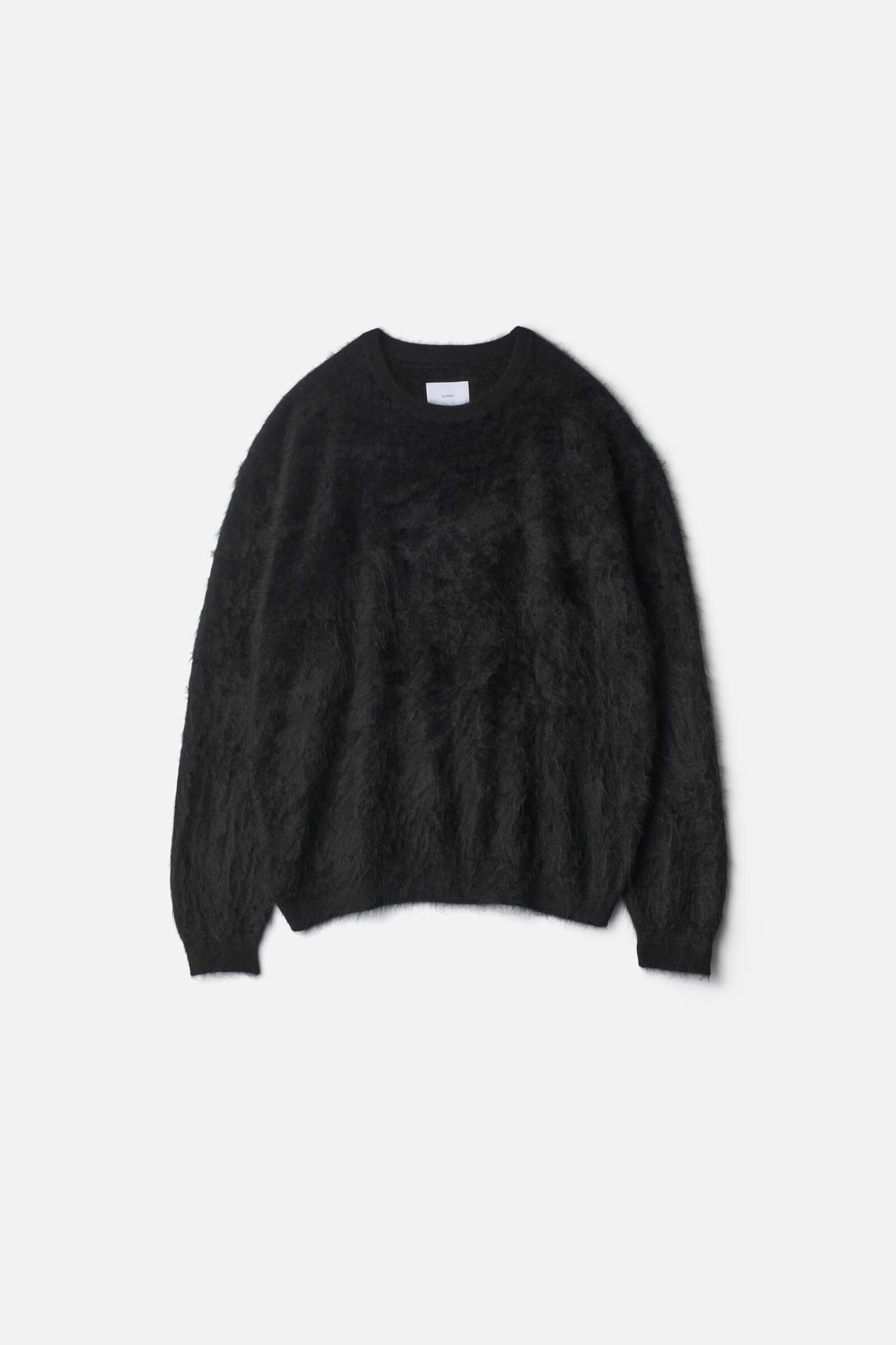 CASHMERE SHAGGY KNIT CREW NECK LS