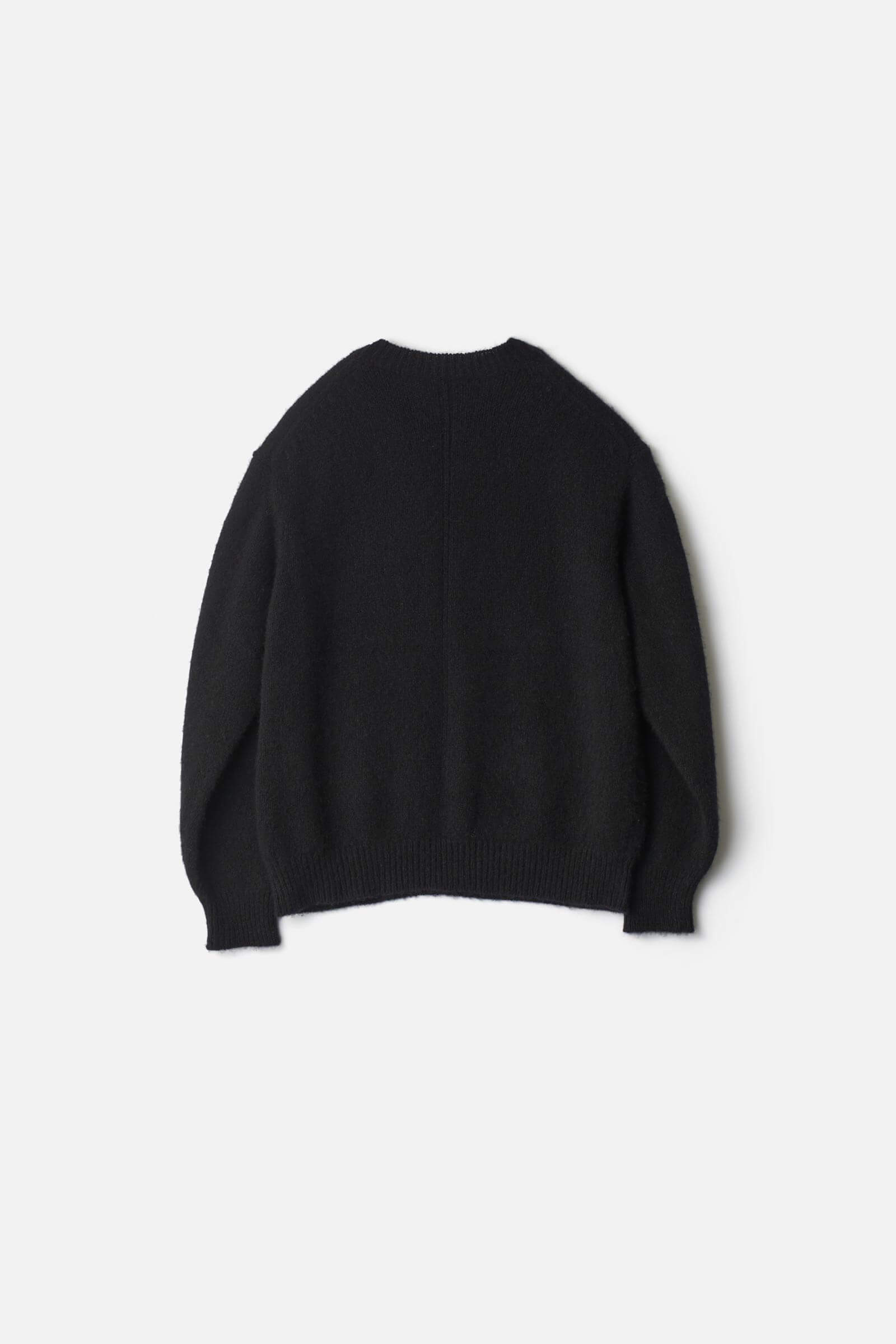CASHMERE/SABLE TWEED KNIT CREW NECK LS