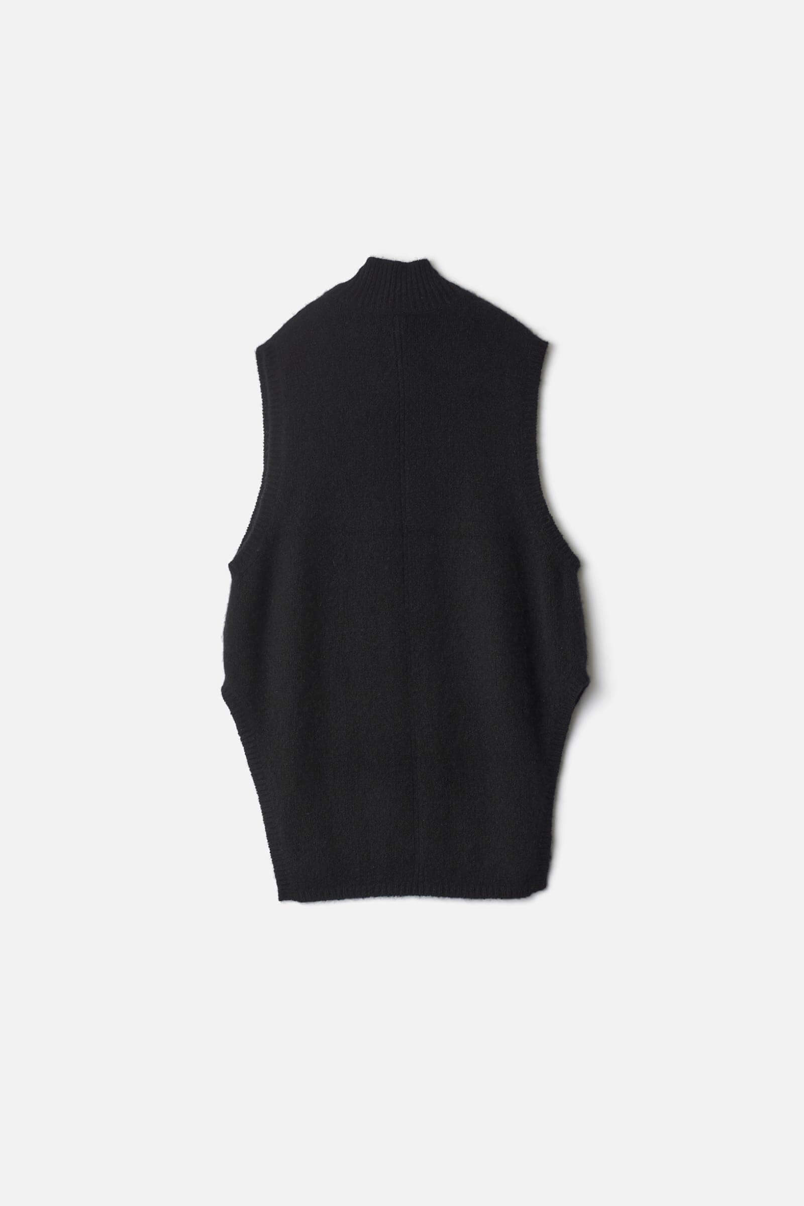 CASHMERE/SABLE TWEED KNIT PULLOVER VEST