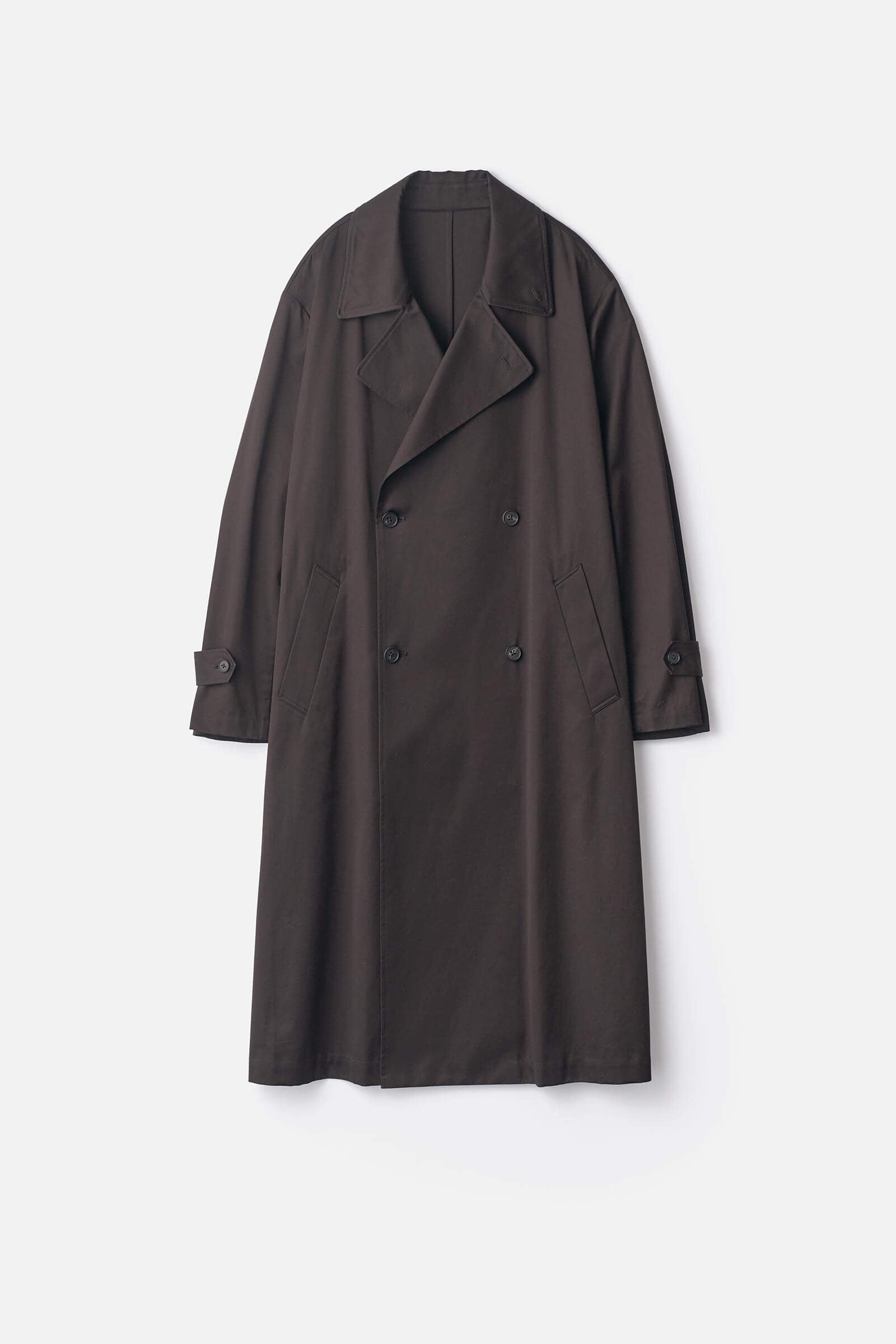 COTTON SATIN OVERSIZED DOUBLE BREASTED COAT