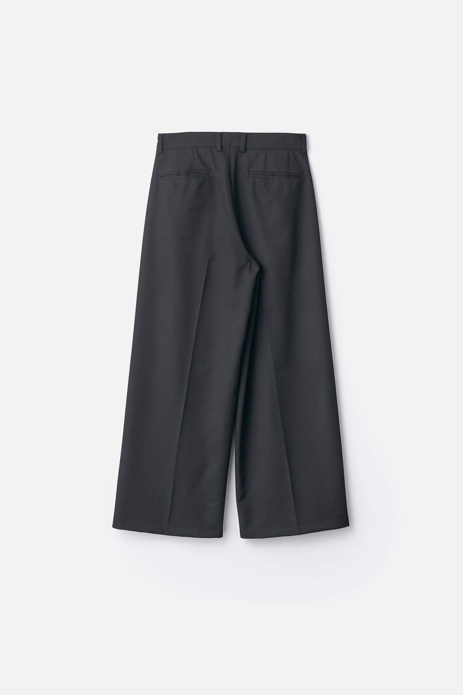 ssstein EXTRA WIDE TROUSERS ブラック M WOOL KERSEY EXTRA WIDE TROUSERS – ssstein