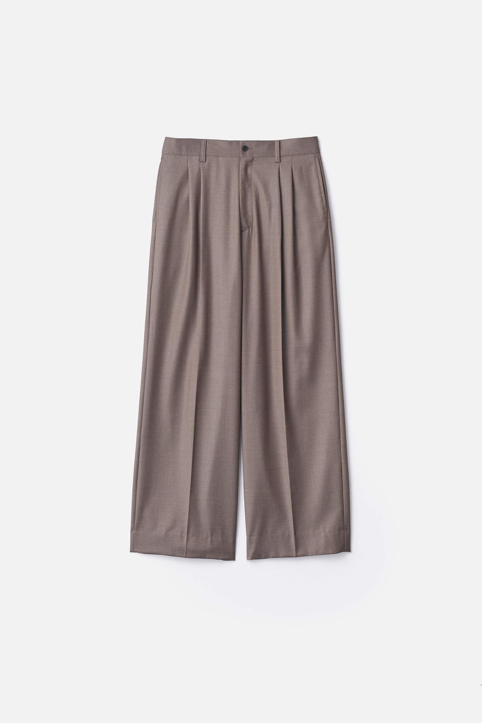 EXTRA FINE WOOL LONG WIDE TROUSERS
