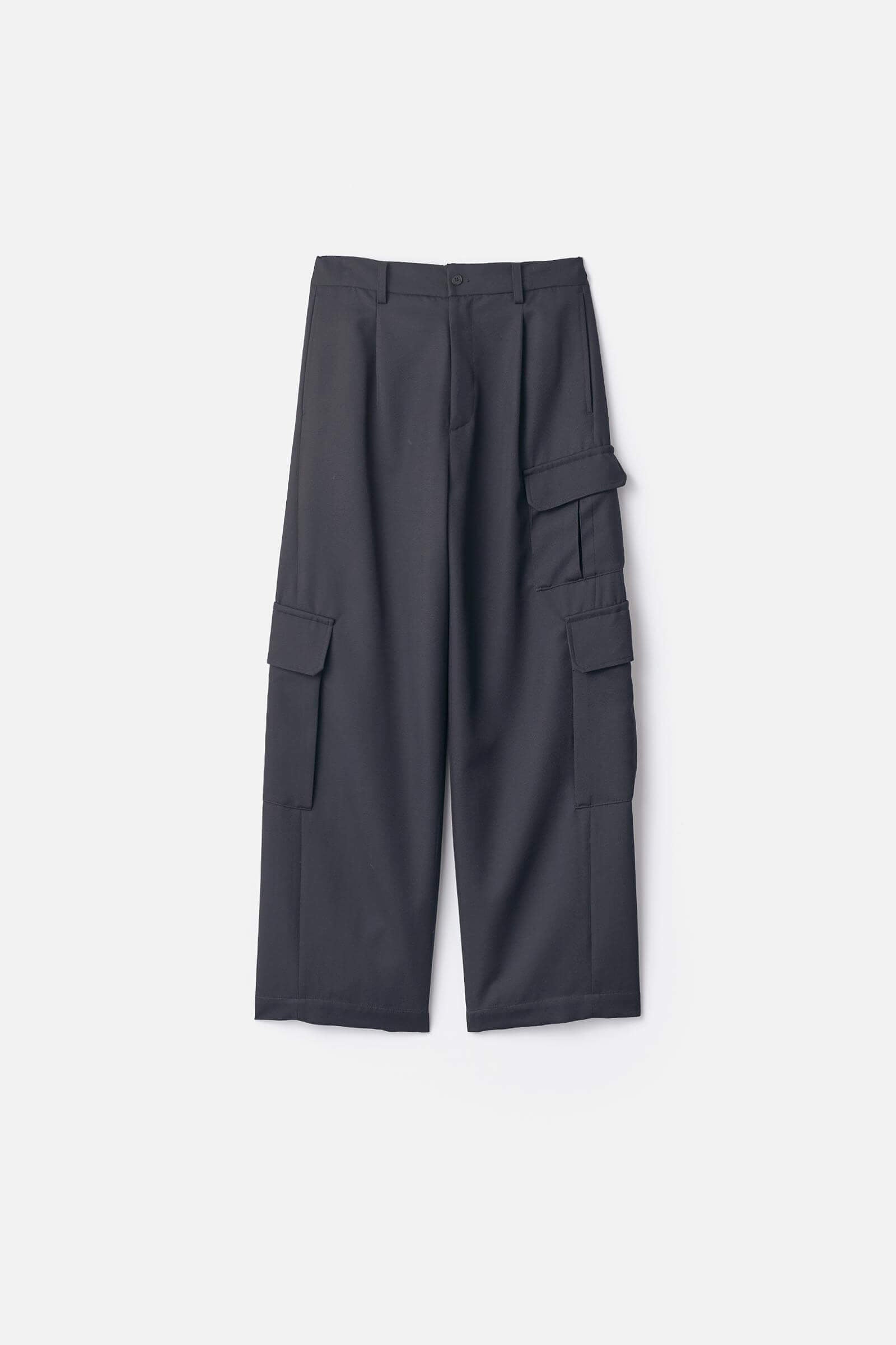 WOOL KERSEY CARGO TROUSERS