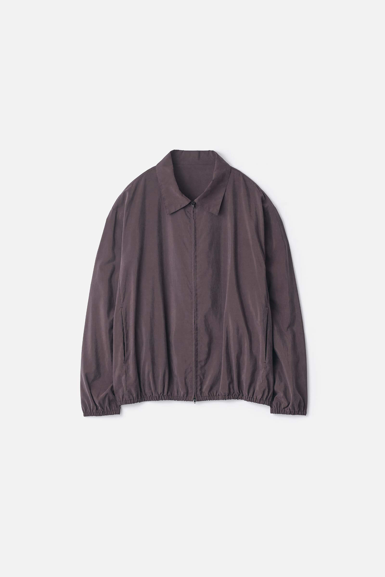 SILK NYLON COLLARED ZIP JACKET